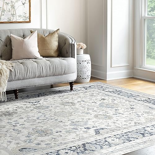 Miniatura 5 de Amy - Alfombra de área color crema, de 5 x 7, 5 x 7, alfombra de área para sala de estar, comedor, alfombra de dormitorio, alfombra de cocina,