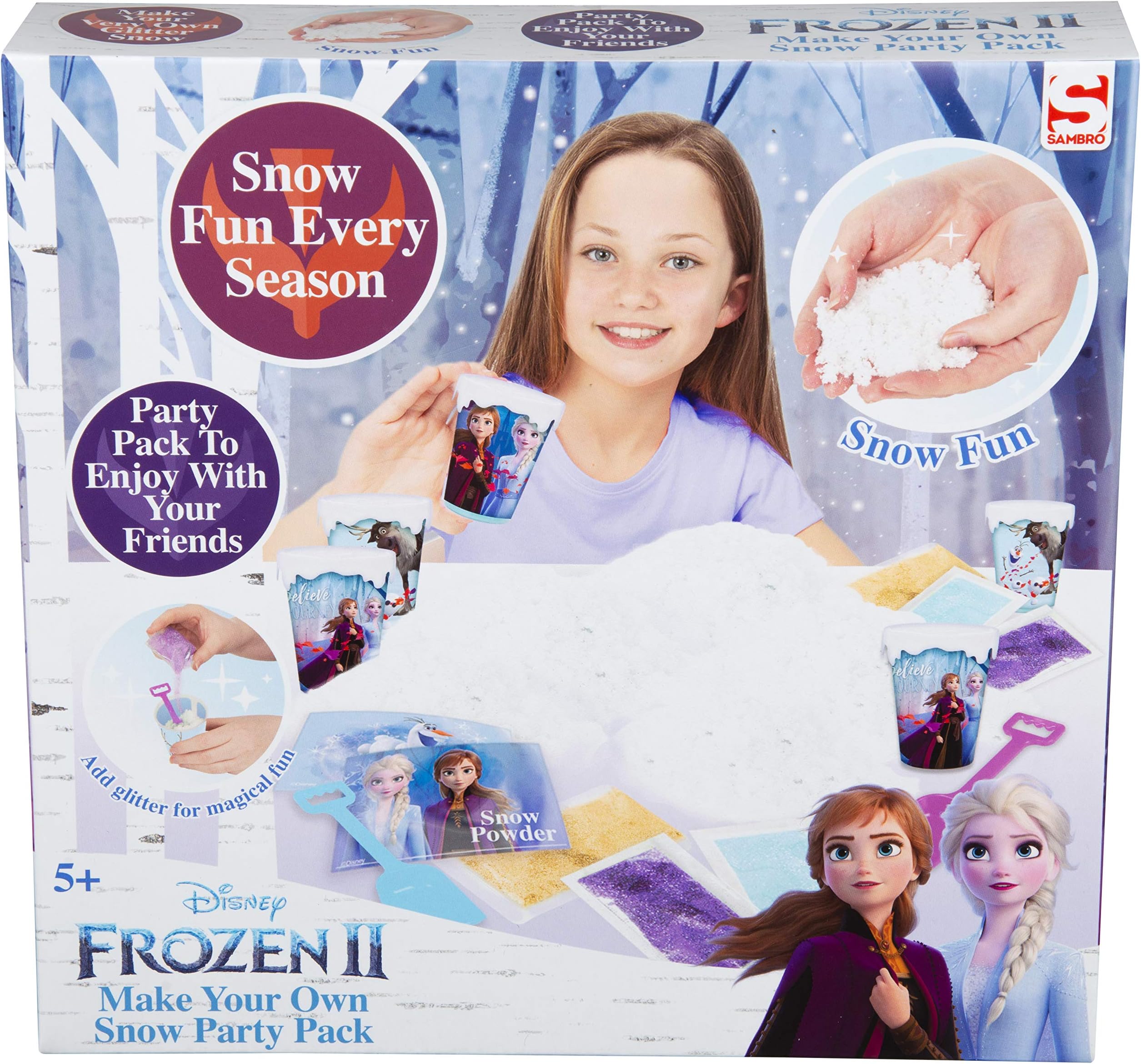 Disney Sambro DFR2-4911 Snow to Make Yourself with Glitter, Frozen II, Party Pack