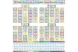 First Sight Word Cards Set: 196Pcs Sight Words Flash Cards, Sight Word...