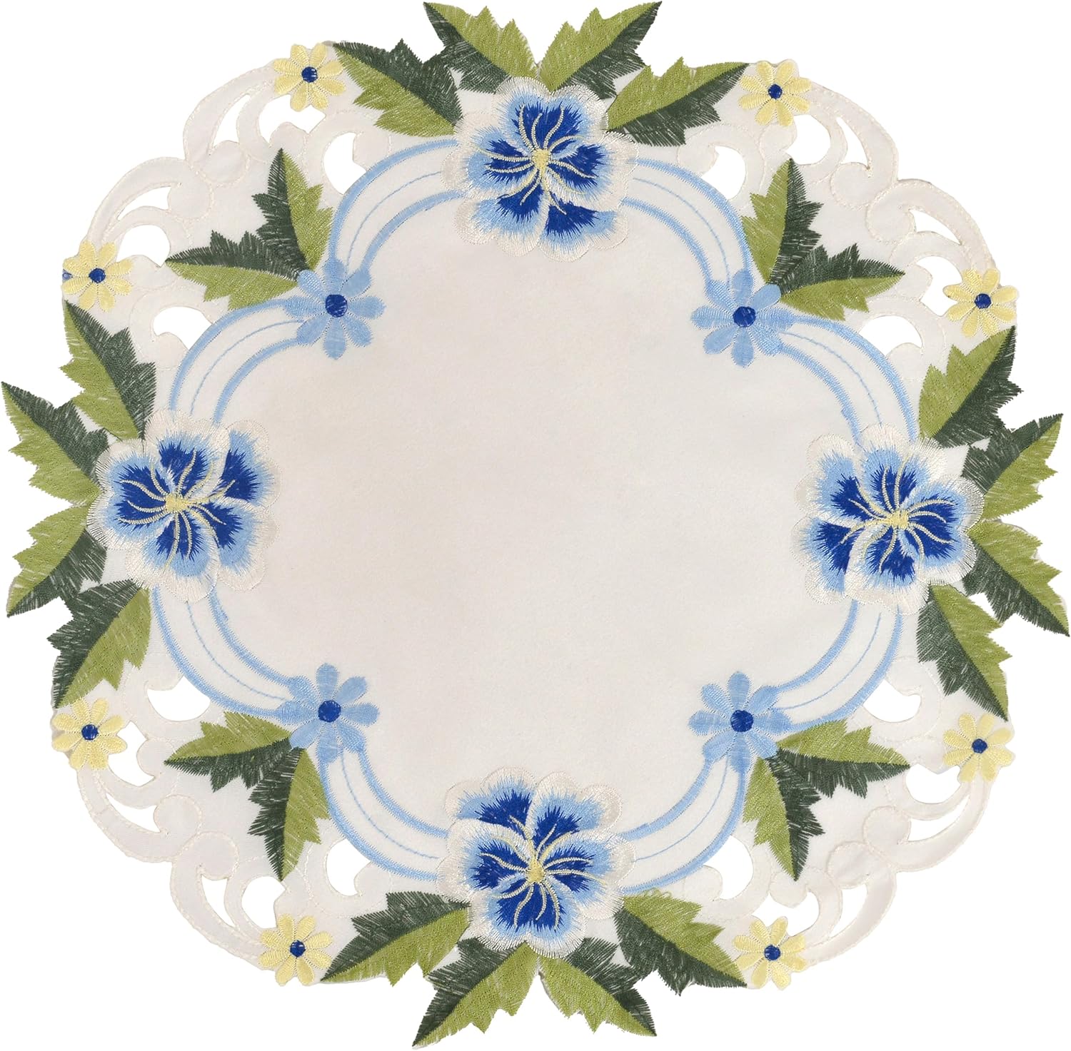 Decozen Set of 8 Doilies for Table, Lace Doilies - Rustic, Crochet, Farmhouse, Kitchen, Dining Table Centerpiece Decor - Round Christmas Placemats for Home 15 inch Gold Black, The Anyce Collection