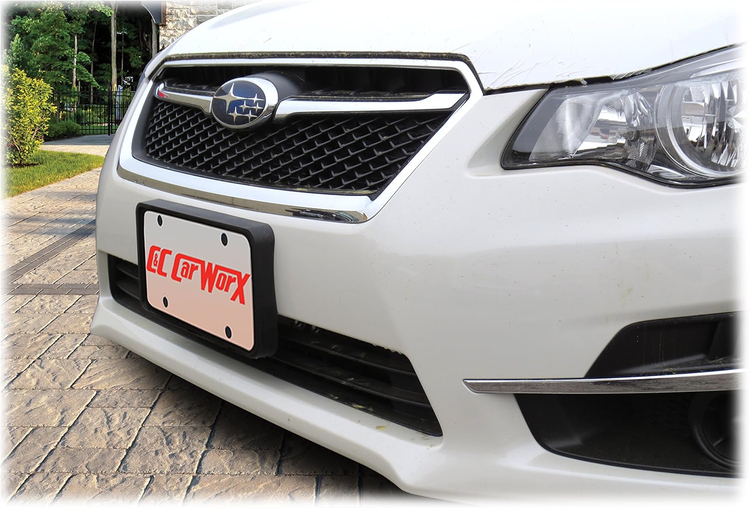 *** C&C Car Worx Front and Rear License Plate Frame Brackets to fit 2015-16 Subaru Impreza (excluding WRX and STI) at Special Bundled Discount