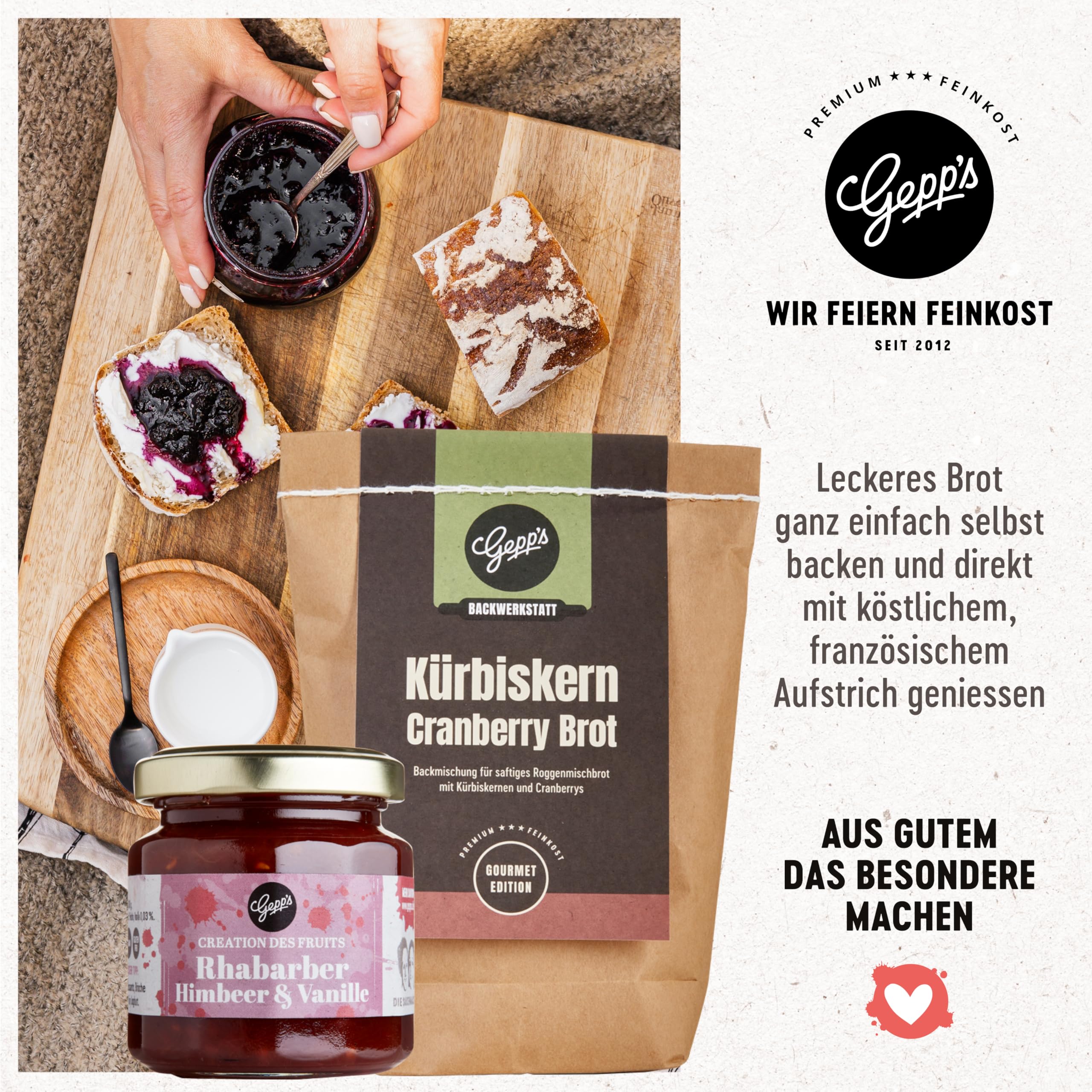 Gepp's Feinkost Geschenkkorb mit vielen Delikatessen & Geschirrtuch I Geschenkset mit Gourmet-Pesto, Pasta-Gewürz, Brotbackmischung,Bio-Olivenöl & Kräutersalz I Präsentkorb