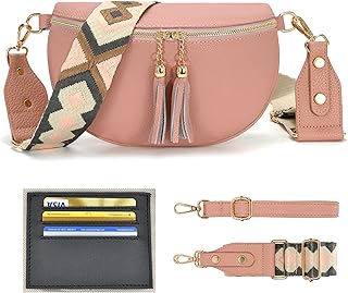 Riñonera Mujer Elegante Bolso Bandolera Cruzado Pequeño de PU Cuero Negro - Regalos Para Mujer