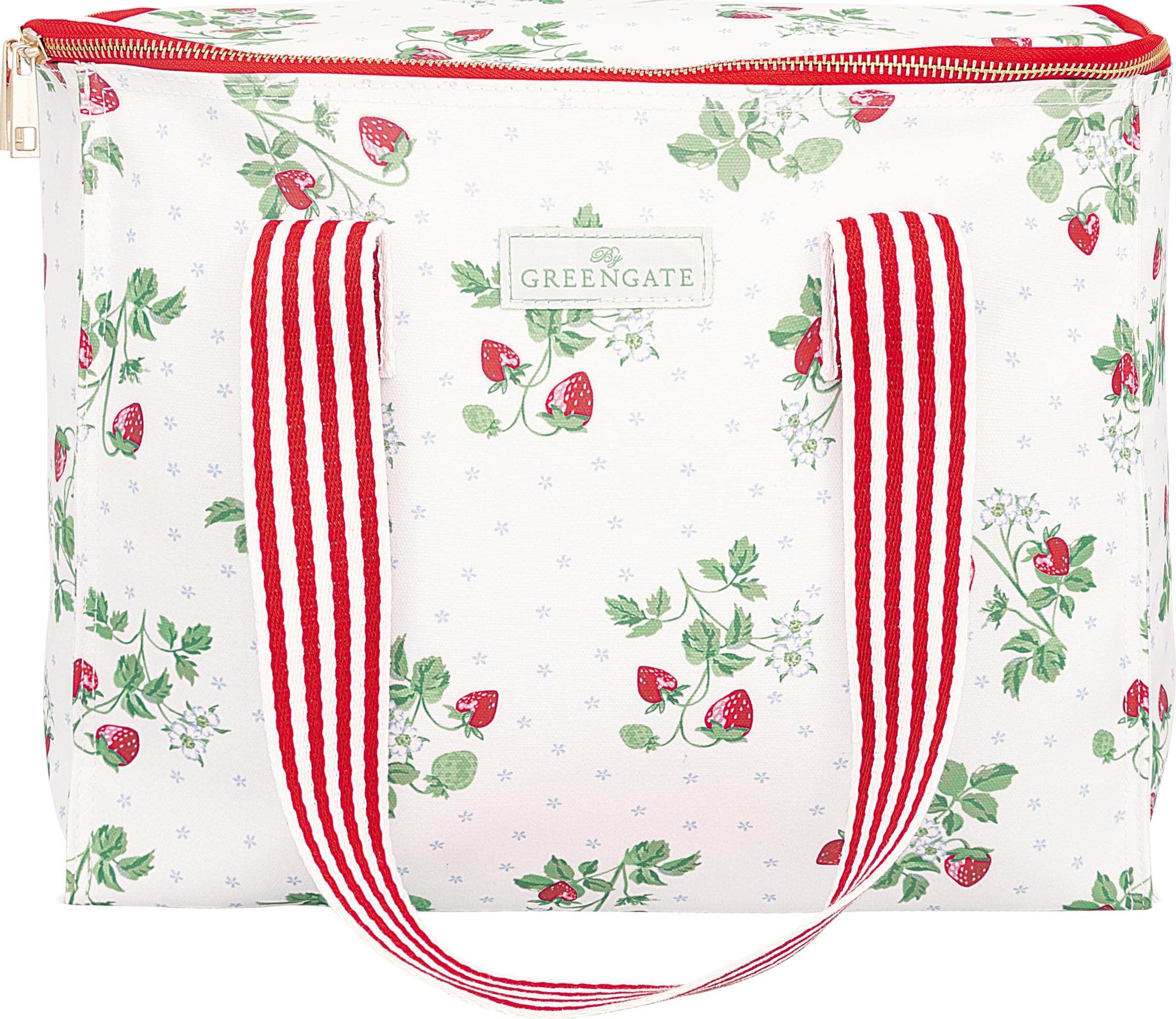 GreenGate Kühltasche BERRY Weiß mit Erdbeeren 32x20 cm Isoliertasche Picknick