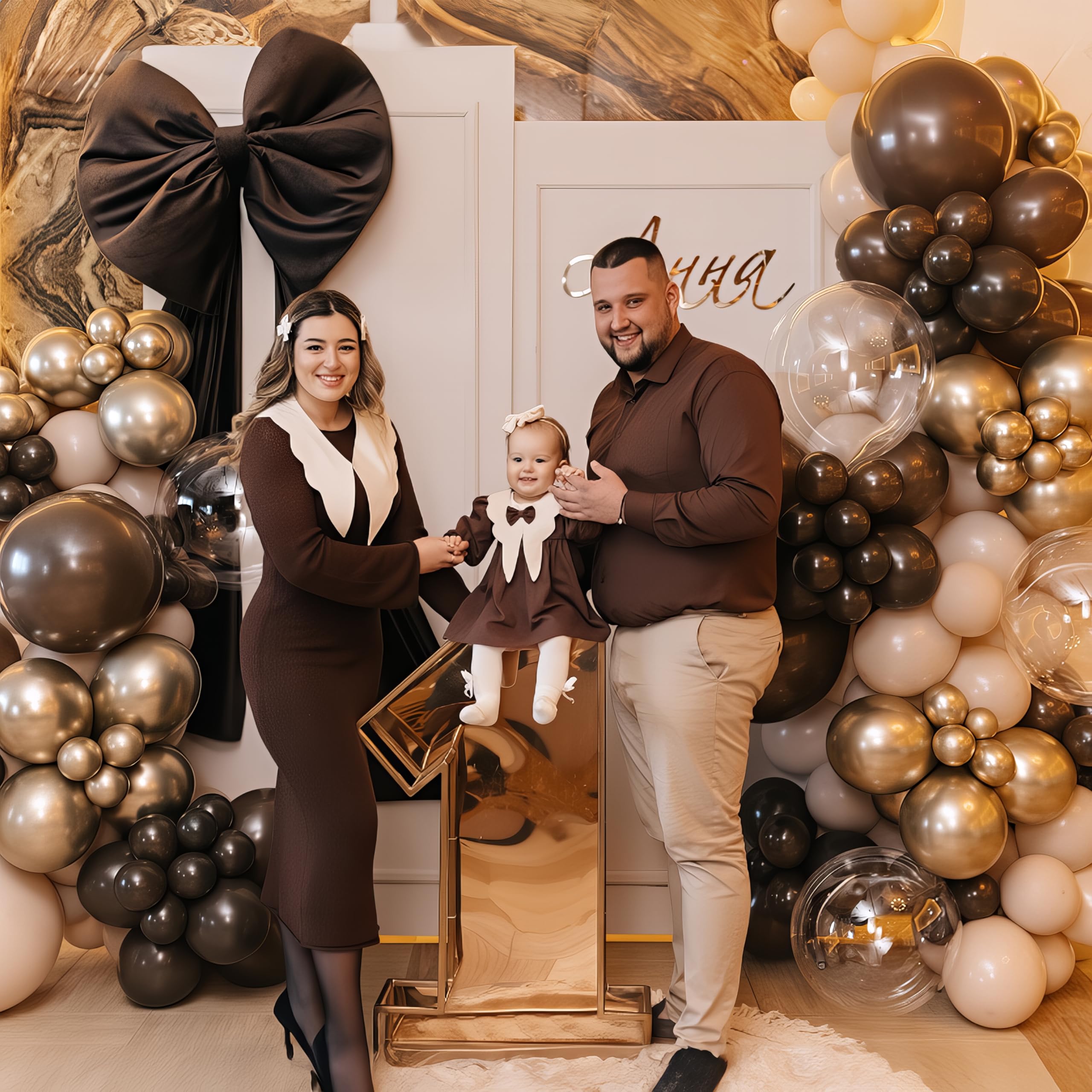 HILAVO Braunes Ballonbogen-Set, 45,7 cm, klare Luftballons, Brauntöne, Creme, dunkler Kaffee, Nude, Beige, Champagner, Gold, Konfetti-Ballons für Thanksgiving, Herbst, Boho, Kuh, Rodeo, Babyparty