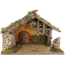 Bertoni Empty Wooden Hut with Arc Door, Wood, Multi Colour, One Size