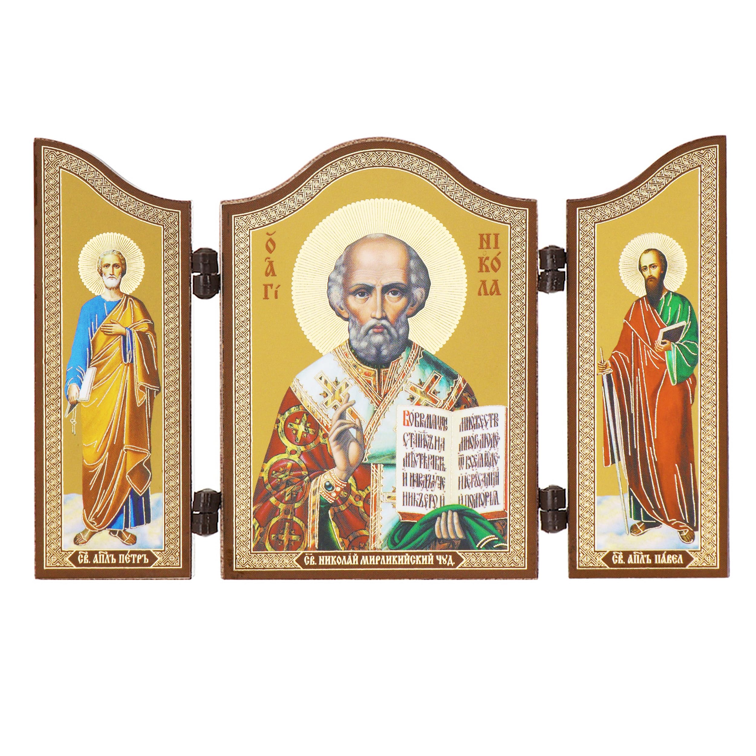 NKlaus 1450 St. Nicholas Christian Icon Svjatitel' Nikolaj Chudotvorec reis, Hl. Santa Claus Wonderworker 2, 8L x 1W cm