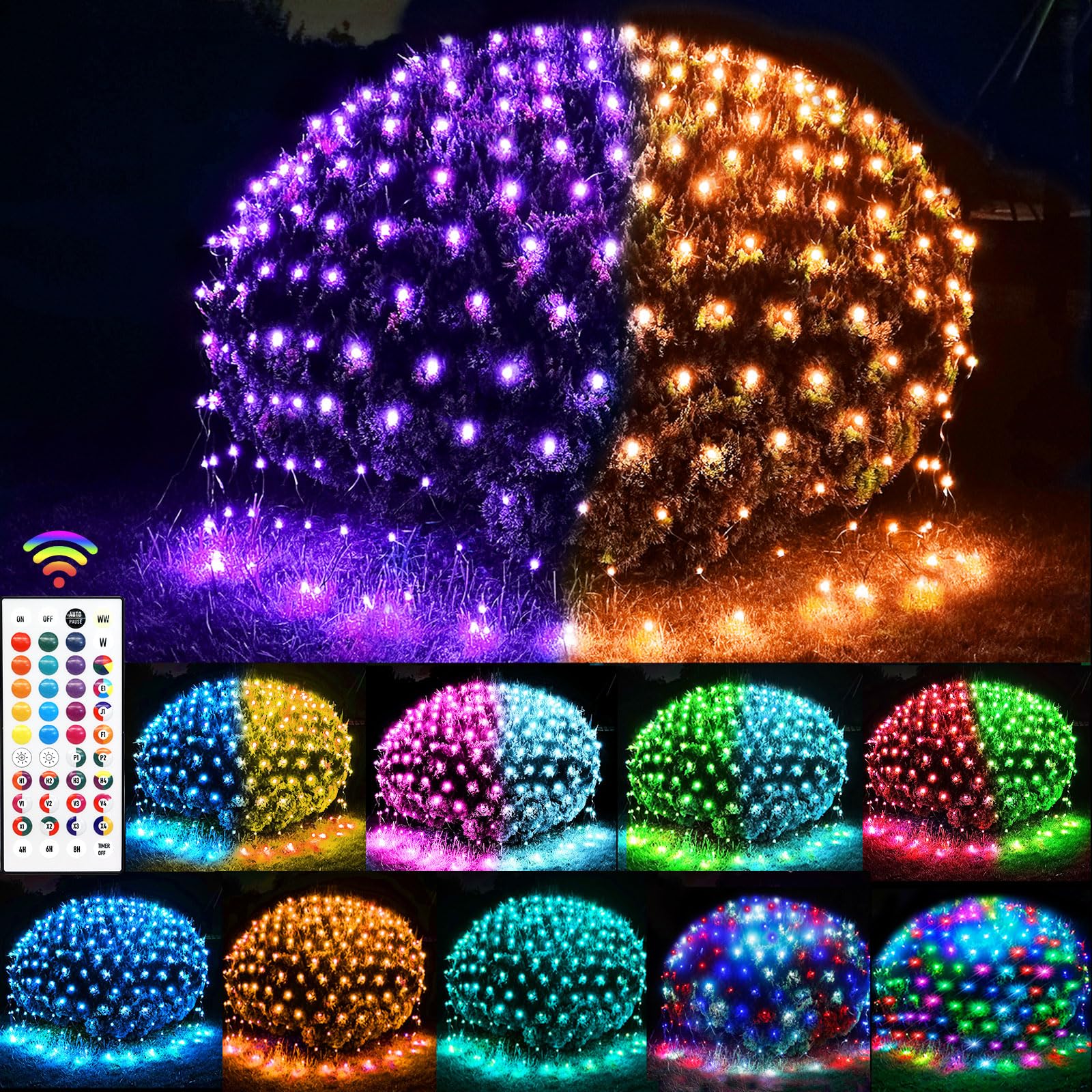Lovelite 240 LED Net Lights, Color Changing Halloween Net Lights