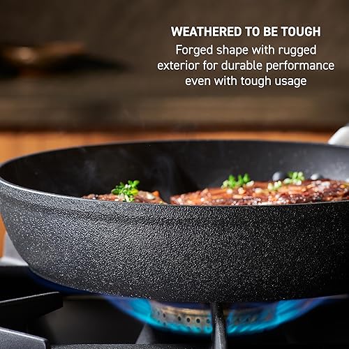 Miniatura 2 de T-fal Stone Force Platinum - Sartén antiadherente de 12 pulgadas, apta para horno 400 F, perfecta para freír, saltear, asar y asar, utensilios de