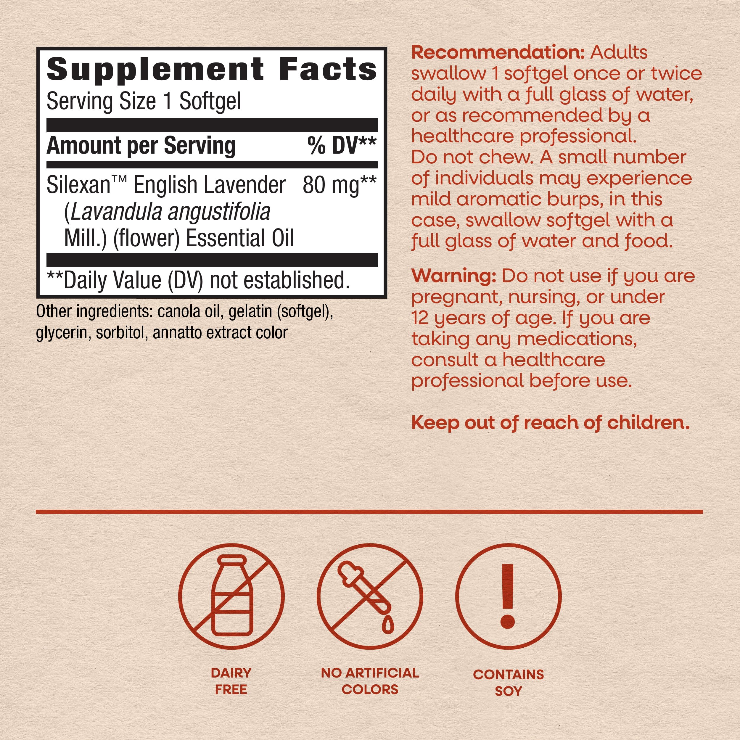 Nature's Way CalmAid Lavender Oil Supplement, Calm & Stress Support*, 90 ct — Amazon image 6