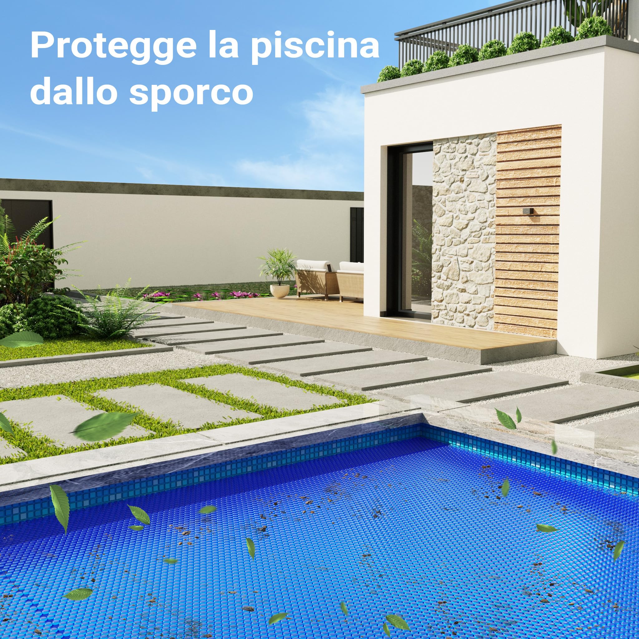 Pellicola solare per piscina 4x6m blu Copertura per piscina Telo solare riscaldante per piscine