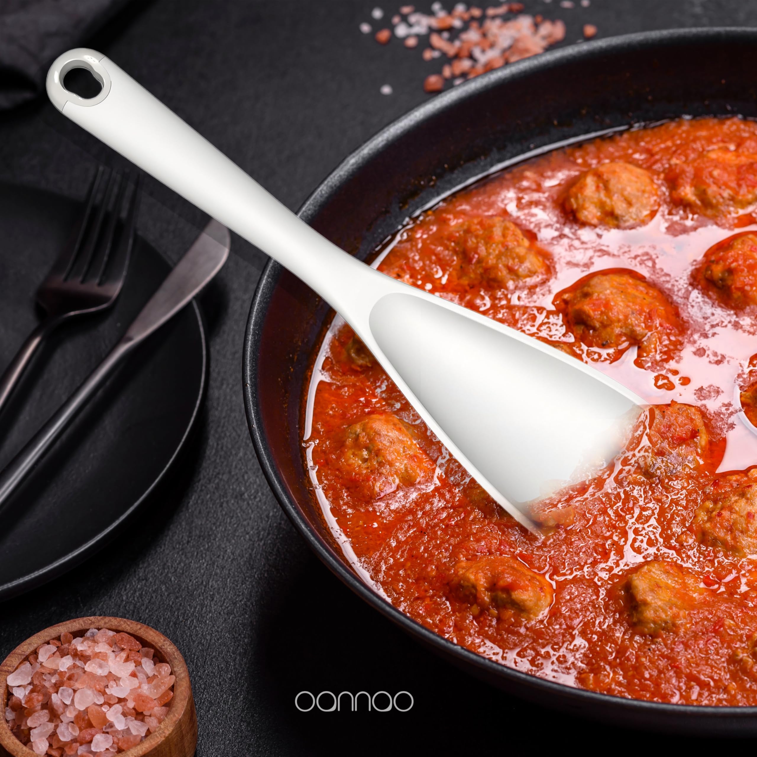Set di utensili da cucina in silicone, resistenti al calore, spatola, cucchiaio, frusta, pinze, utensili da cucina per pentole antiaderenti, lavabili in lavastoviglie, senza BPA (bianco crema)