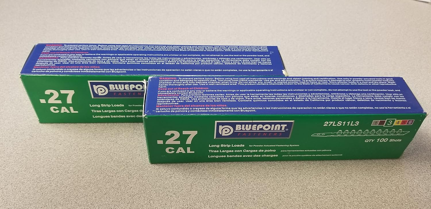 .27 Cal. Powder Load. (2 boxes of 100 Loads) Long Strip Load for Powder