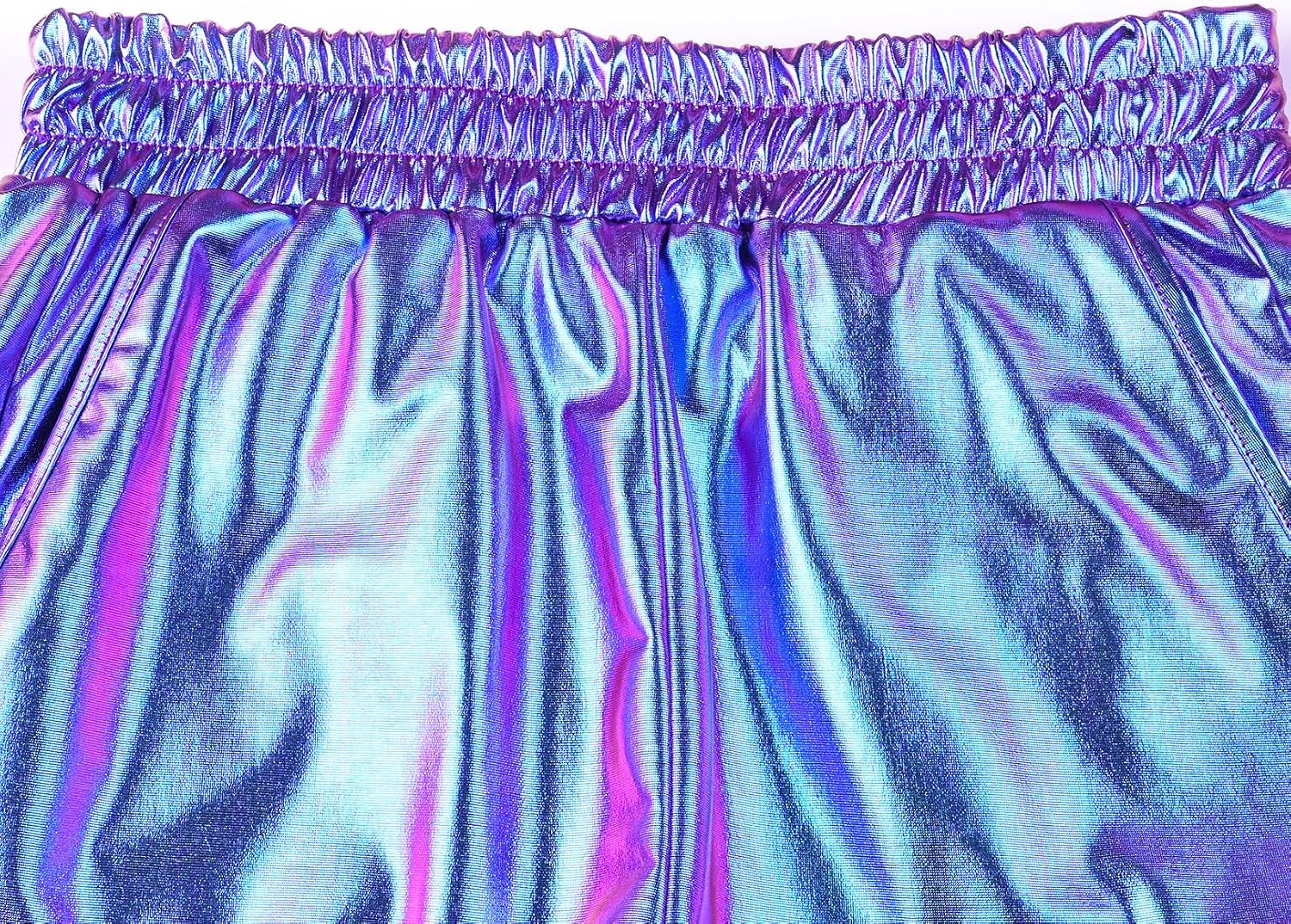 Mirawise Women's Metallic Shorts Summer Yoga Hot Shiny Sparkly Outfit Short Pants with Sunglasses