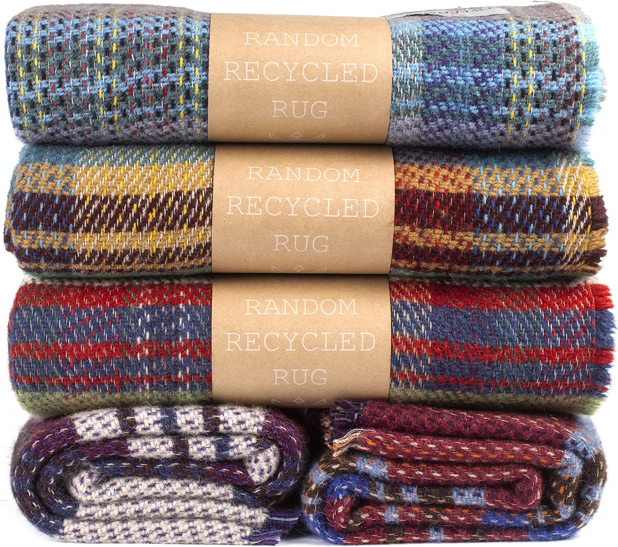 Tweedmill Random Recycled Wool Rug 120 x 150 Centimeters Made from100% Recycled Wool