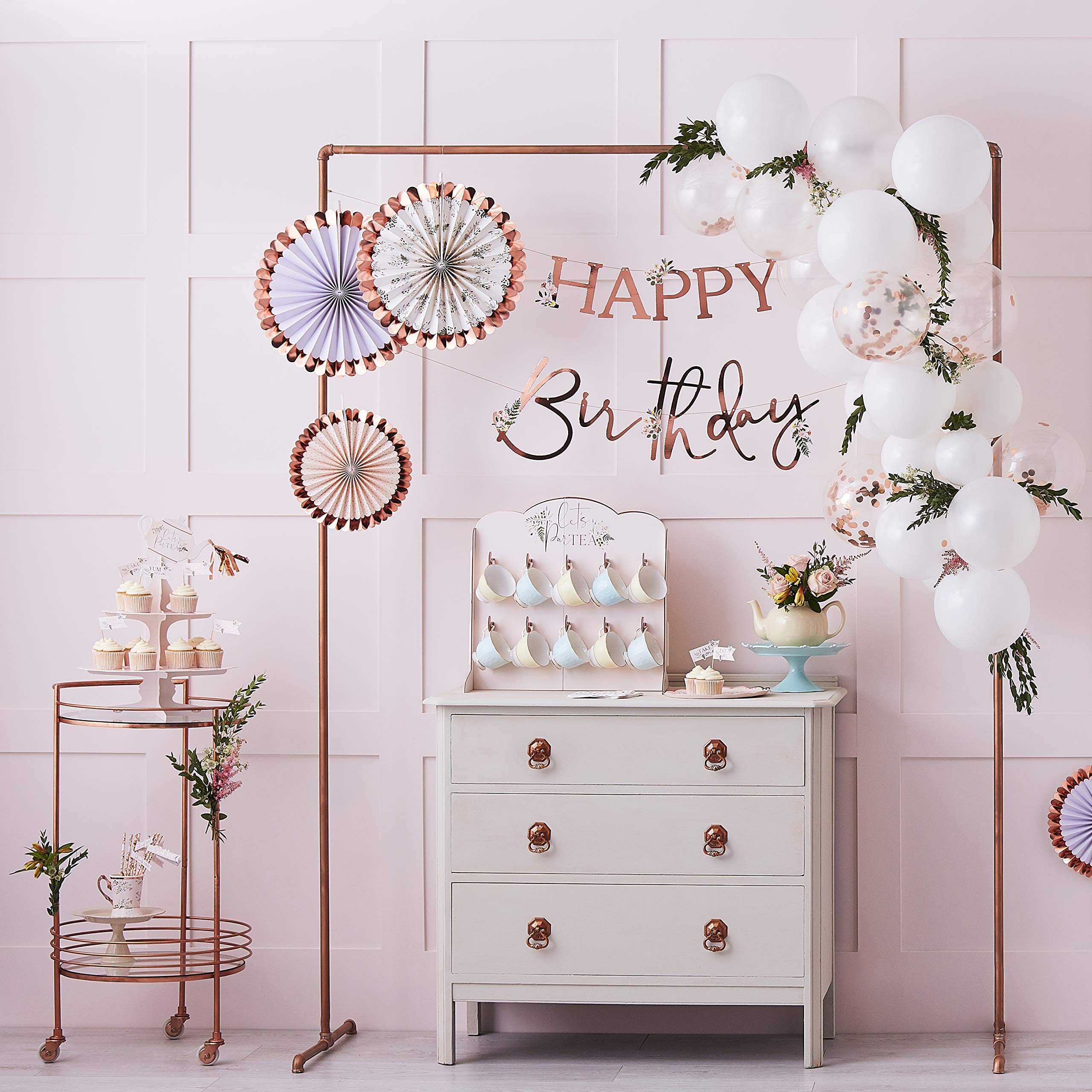 Ginger Ray Luftballon-Wimpelkette 'Congrats' In Roségold - Mit PET-Quasten, Für Partys & Feiern