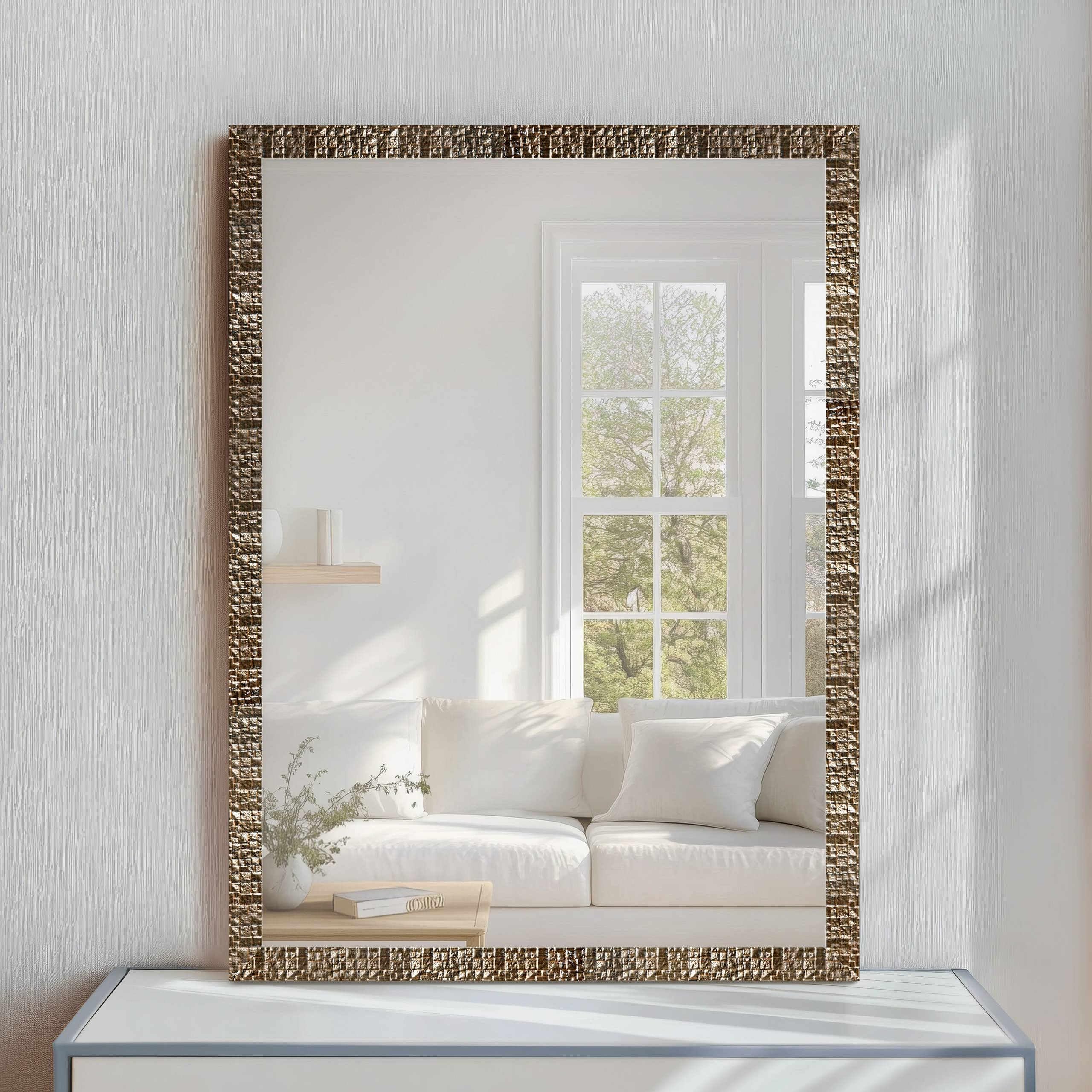Nielsen Home Bronze Florentina Rectangular Wall Mirror - 50X70cm - With Hanging Set - Modern Home Décor