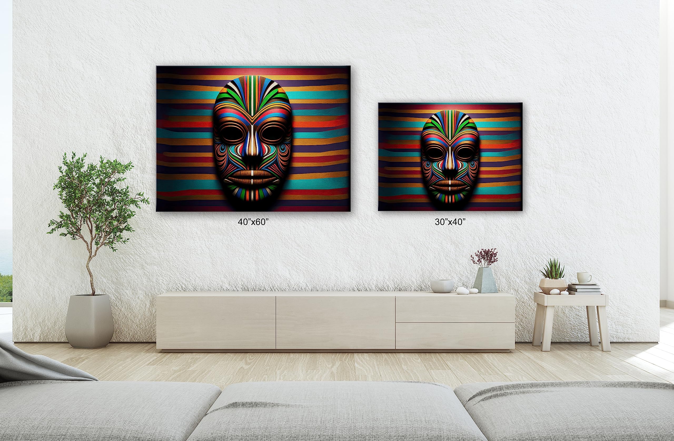 Masque africain Chokwe (16235) - Masque décoratif africain Chokwe