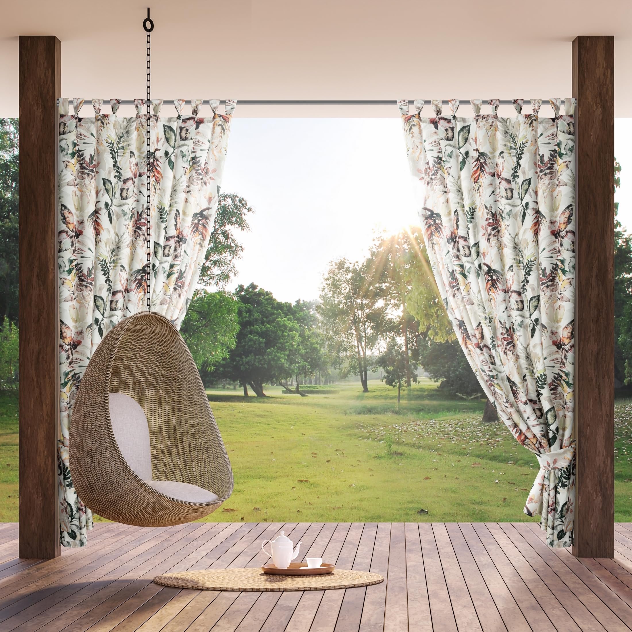 Eurofirany GARDEN Outdoor Curtain with Tab Top, 1 pc. Velcro Fastener, Sun Protection, Privacy Screen, Windproof - Image 2