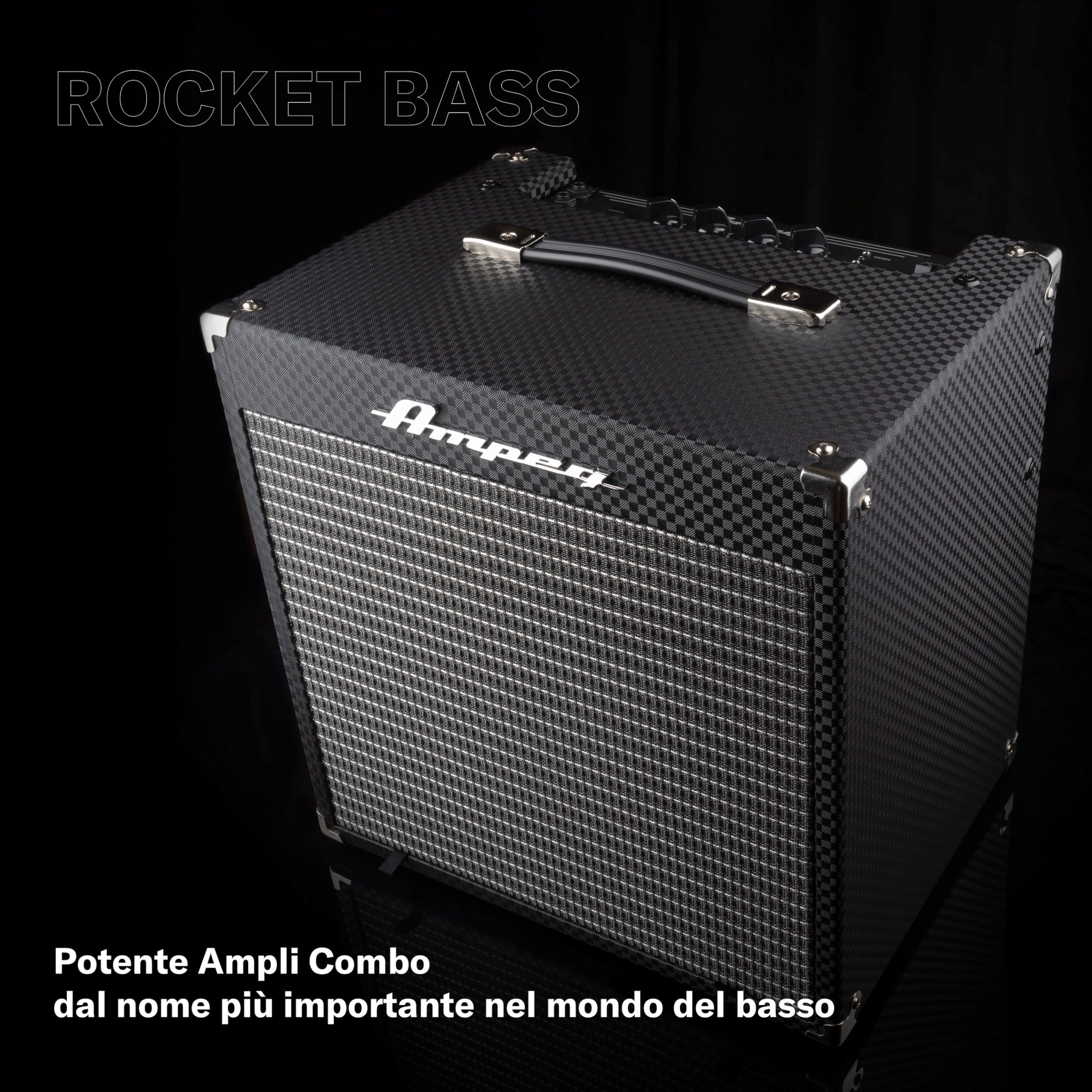 AMPEG RB-108 Combo Basso 30W Amplificatore da Studio con Preamp SGT Overdrive EQ 3 Bande Nero