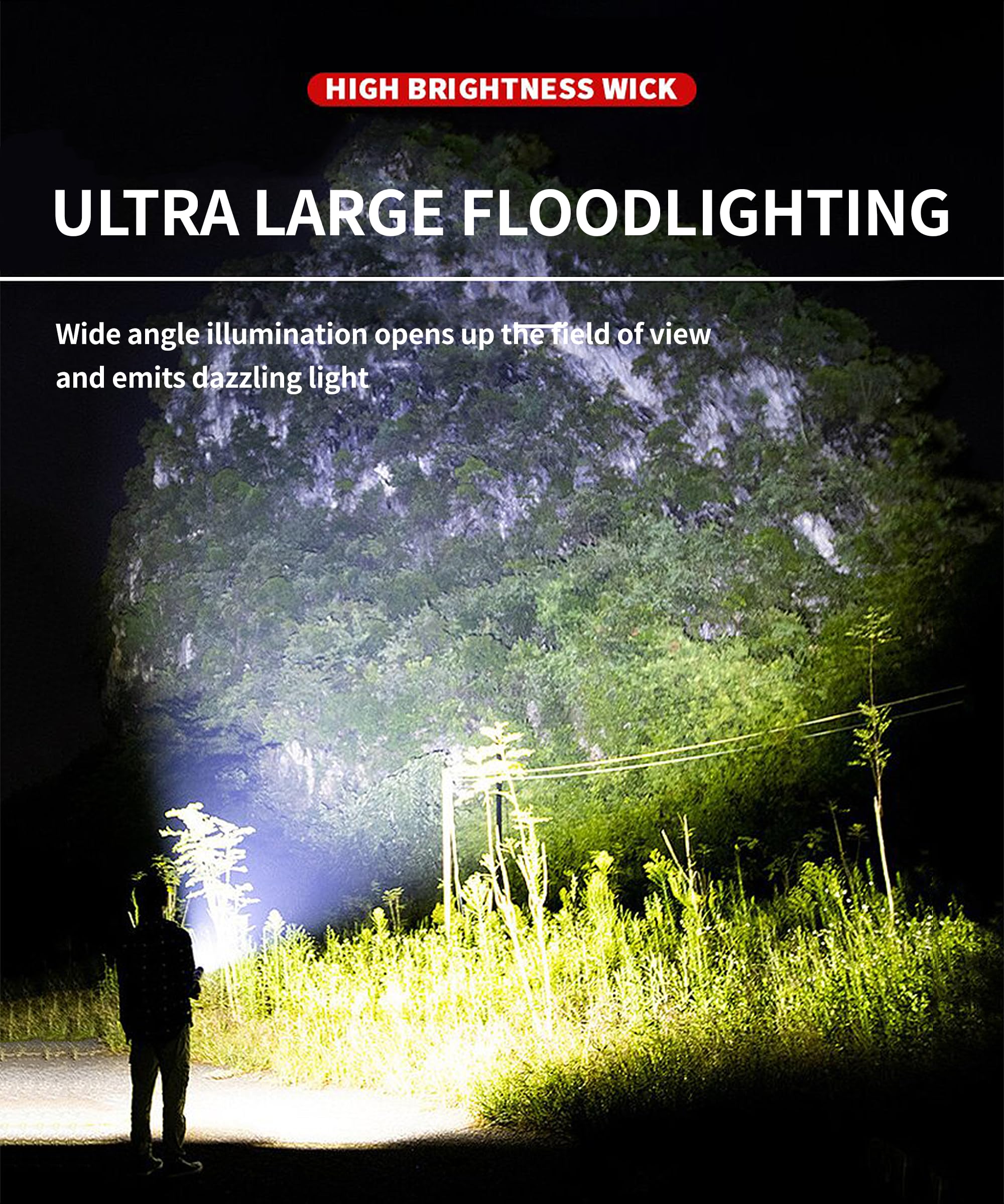 Fsiviim 7000mA High-Capacity Battery, Torches Led Super Bright, 1000,000 lumens Led Torch Rechargeable - Image 4