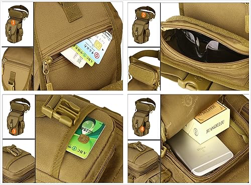 Miniatura 6 de Bolsa táctica de pierna caída, cangurera militar, paquete de muslo, panel MOLLE bolsa de utilidad cruzada sobre la pierna