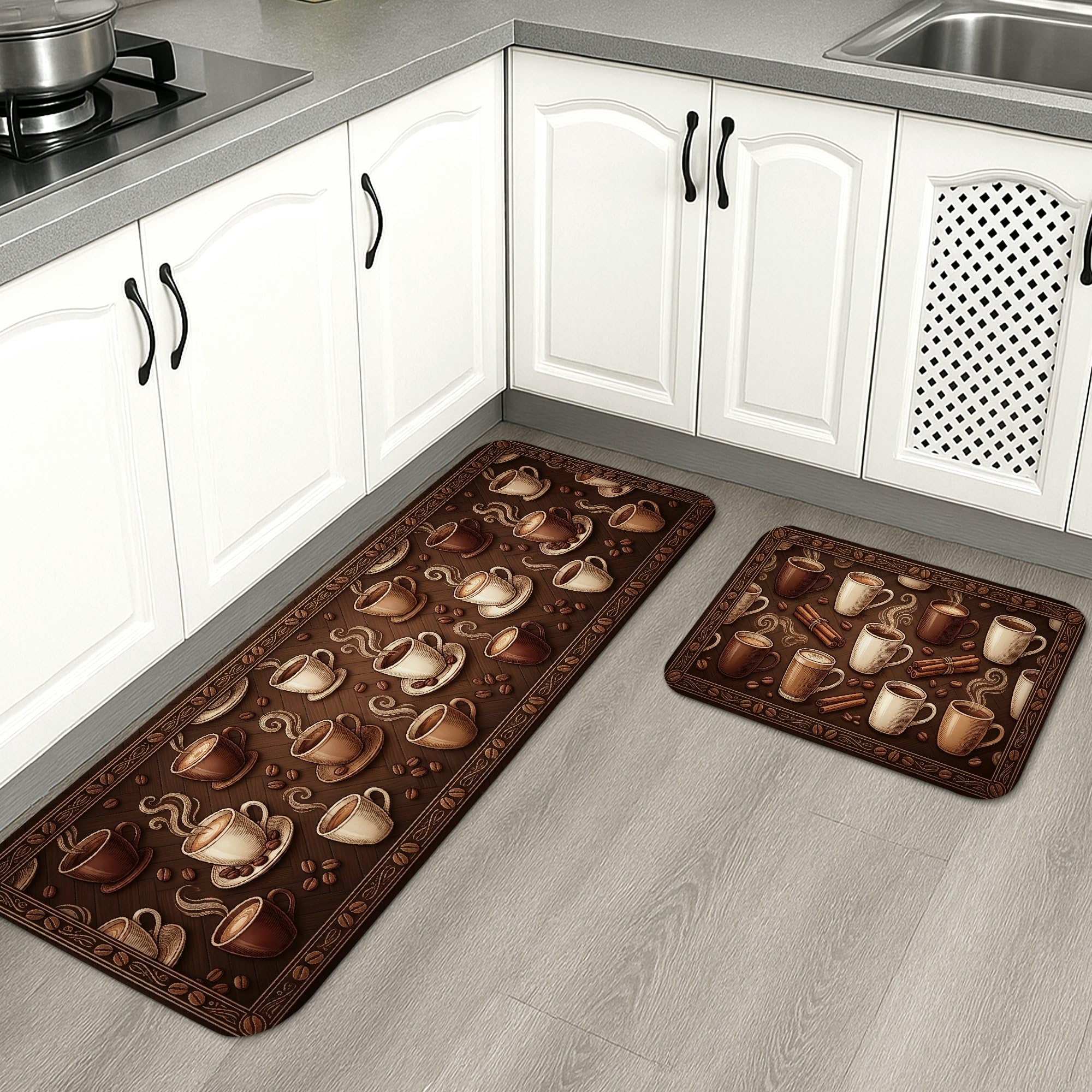 Tapis de cuisine café vintage doux et lavables pour votre intérieur