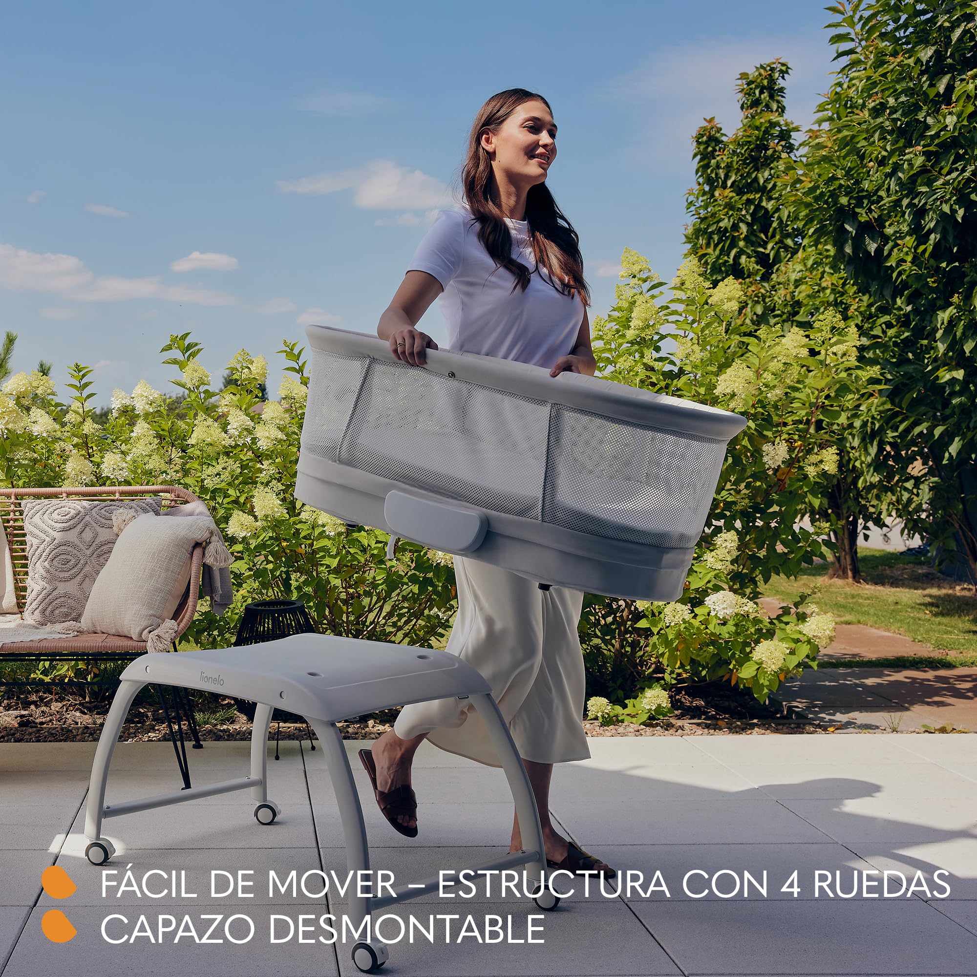 Lionelo Cora Trona plegable para bebé, de 6 a 36 meses | Hasta 15 kg, estructura estable, arnés de seguridad y bandeja extraíble