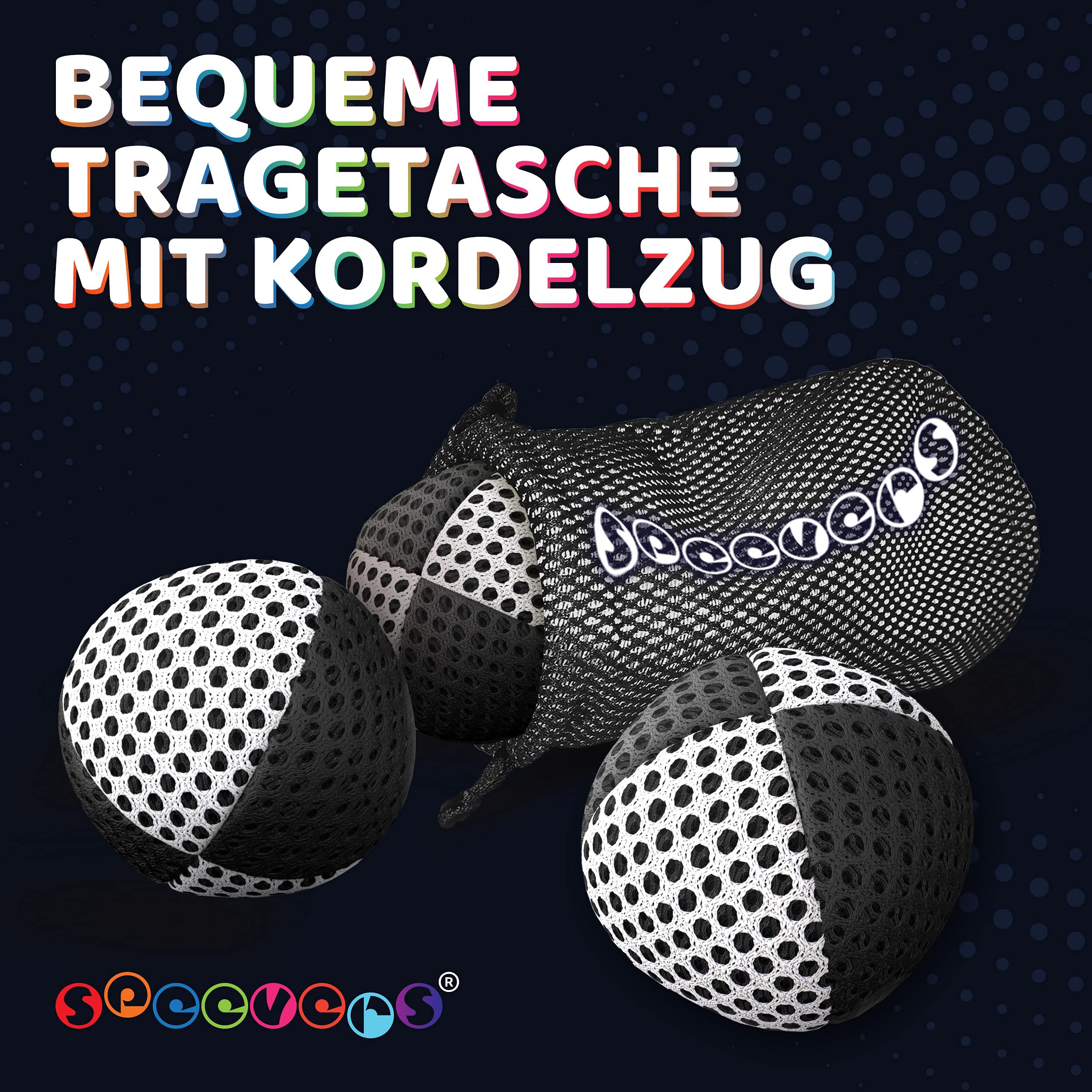 speevers XBalls Hohe Qualität Jonglierbälle Kinder Anfänger und Profi 3er Set, Jonglieren in 15 Farben, Jonglierset für Erwachsene, Anfänger Beanbags mit Tragetasche