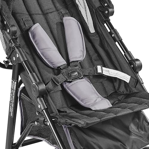 Miniatura 12 de VEVOR Cochecito ligero, compacto y fácil de plegar, respaldo reclinable multiposición, marco de acero al carbono, cesta de almacenamiento grande,
