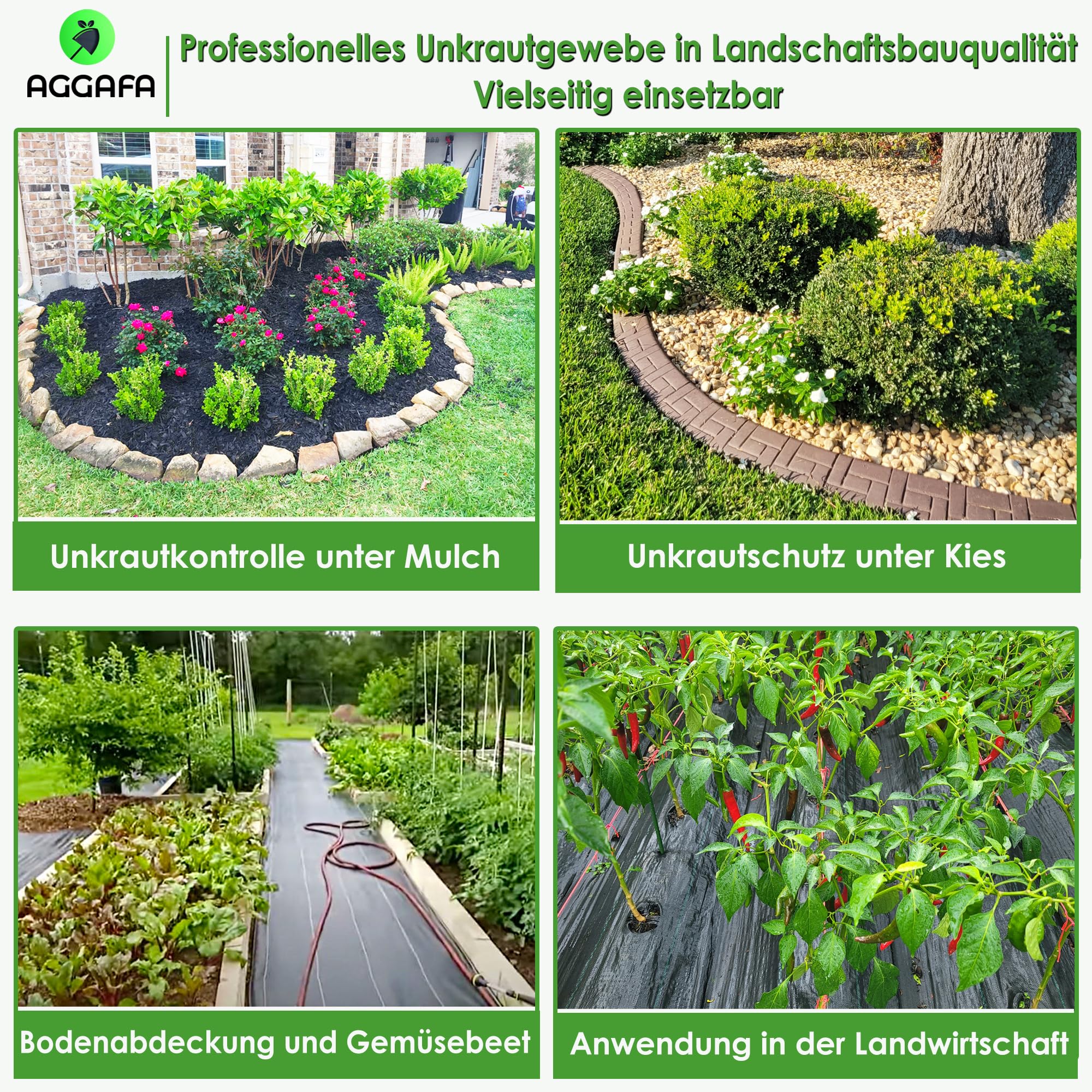 Extra Starkes Unkrautvlies aus Gewebe für Garten, Landschaftsbau