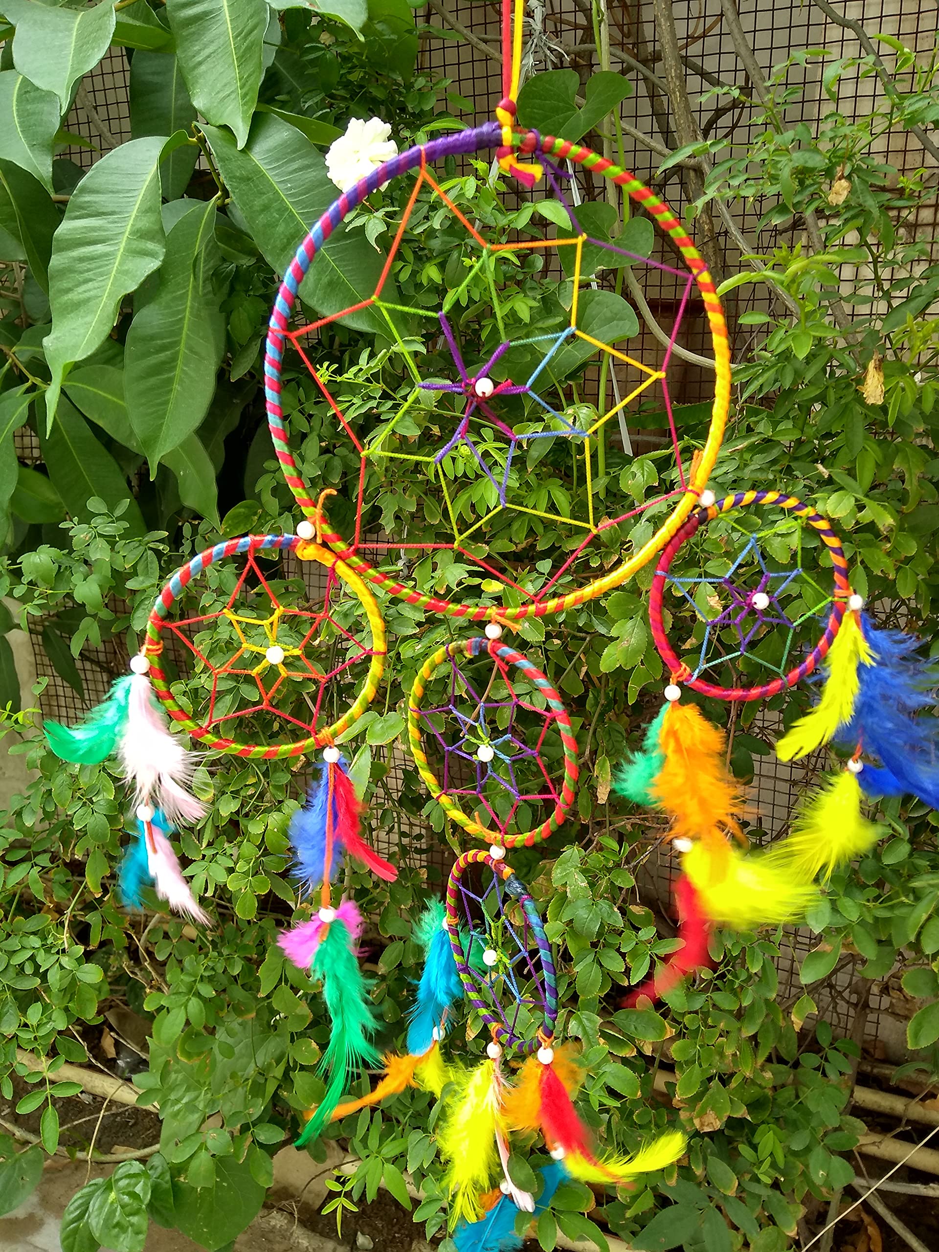 LOMOHOO Attrape-rêves En Dentelle Faite à La Main Avec Plumes Noires