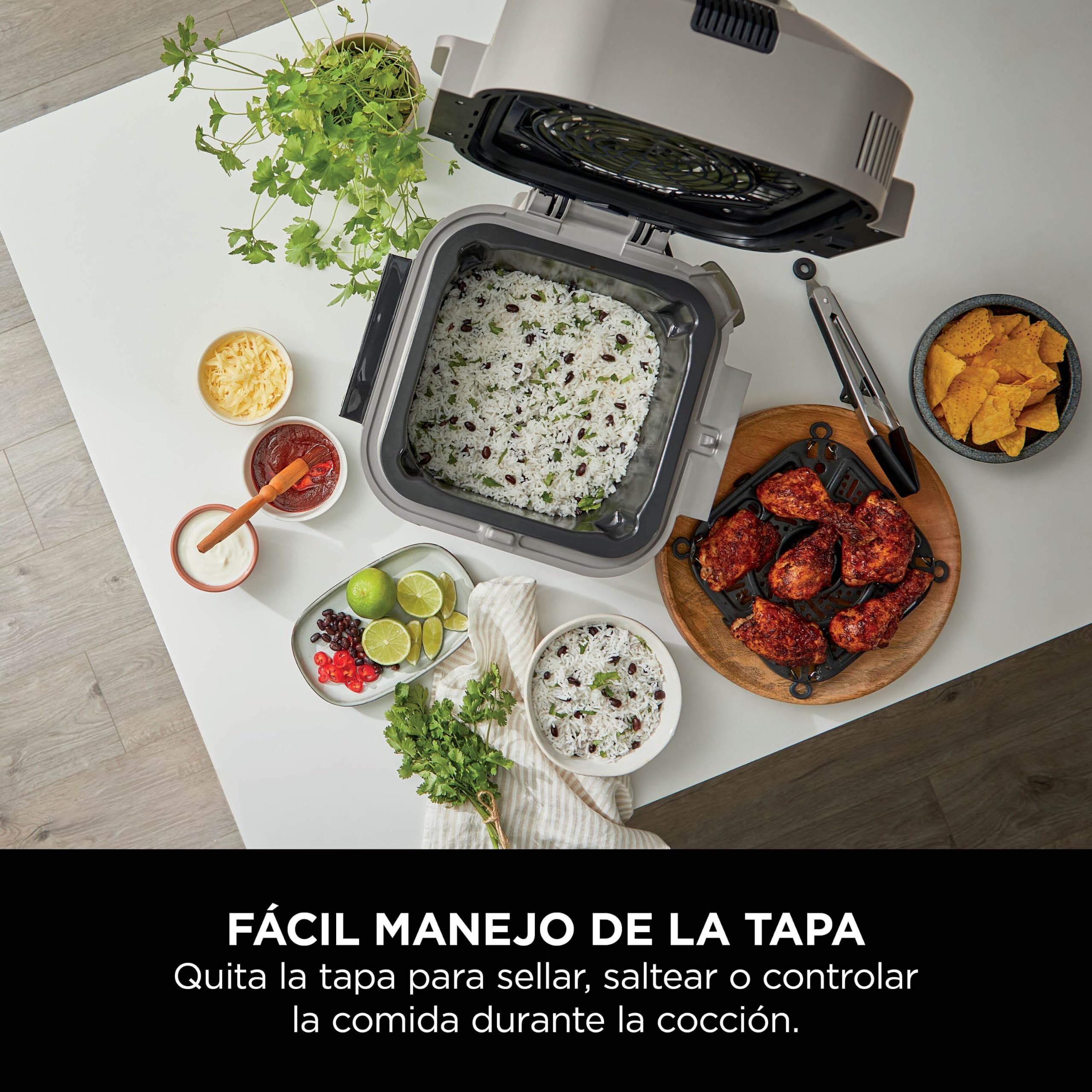Ninja Speedi Olla Eléctrica Multifunción 10 en 1 con Freidora de Aire - Cocina Comidas para 4 Personas en 15 Minutos - Capacidad de 5,7 l - Piedra Dorada, ON500EUSTGD