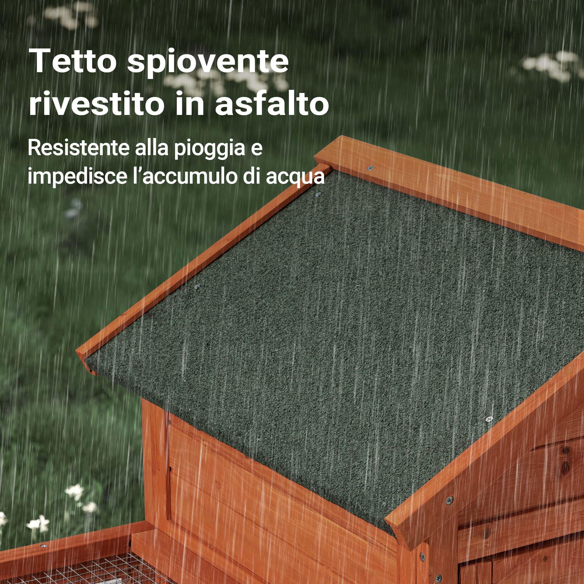 Conigliera a 2 livelli con recinto, legno di abete rosso, Stalla per conigli lepri