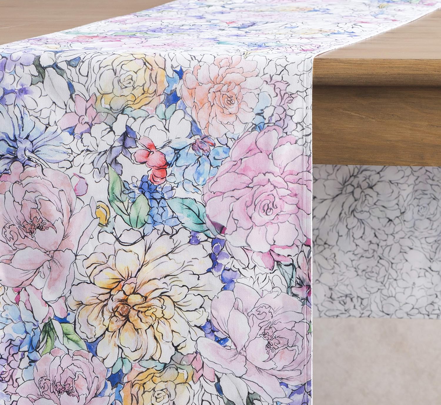 ❤ Crazy Deals Maison d' Hermine Floral Love 100% Cotton Easter Table Runner for Party | Dinner | Holidays | Kitchen | Spring/Summer [Double Layer (14.5 Inch by 72 Inch)]