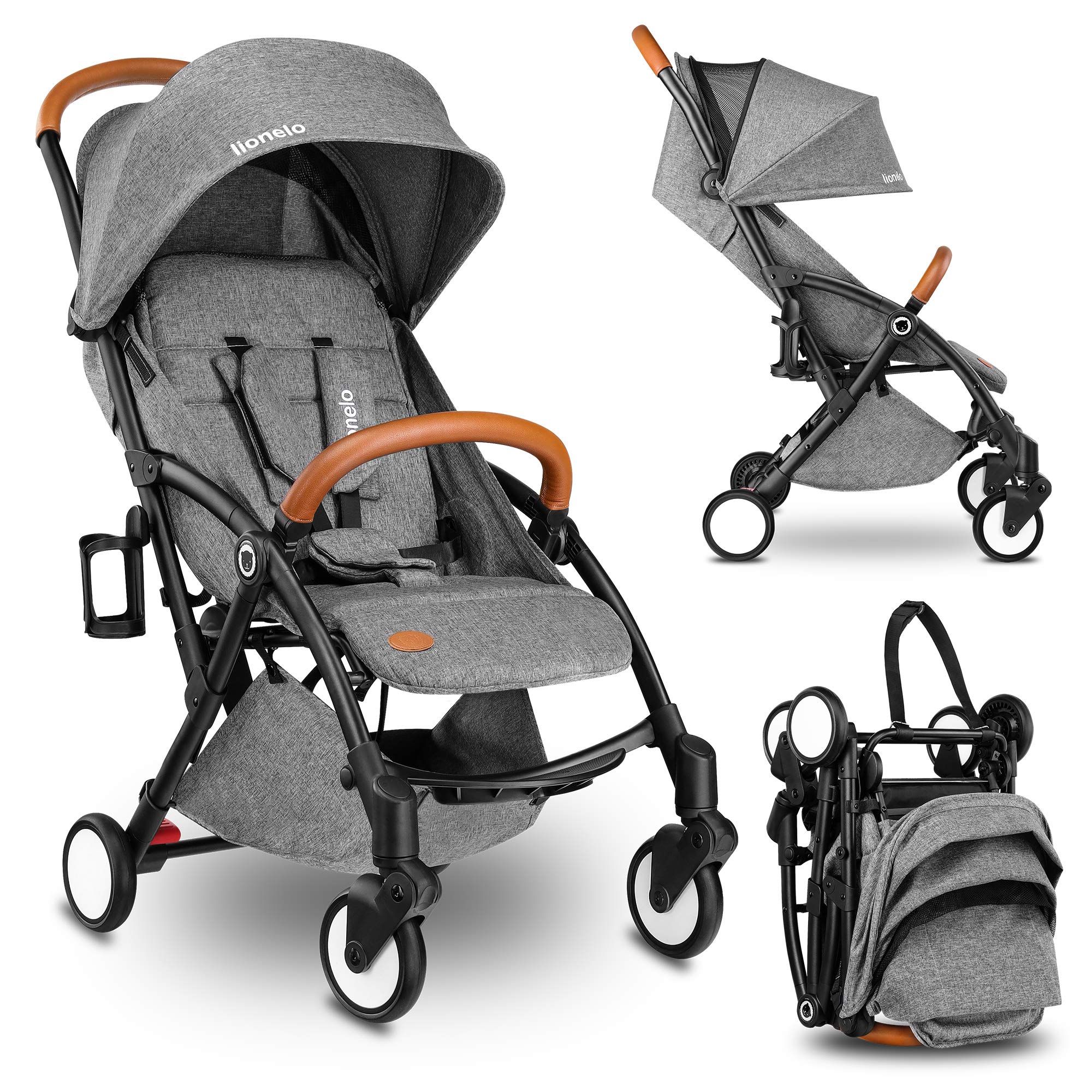 Julie Grey Stroller For 0M To 36M Eco-Skin, Extended Canopy For Better Comfort with Mosquito Net, Leg Warmer And Extra Bag