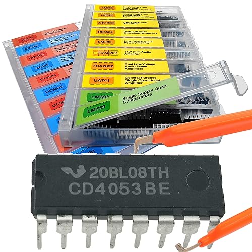 EEEEE IC kit 161 piezas, 20 modelos Chip Surtido Conjunto Analógico Circuitos Integrados Electrónica Piezas Opamp Pack, 555 Componentes