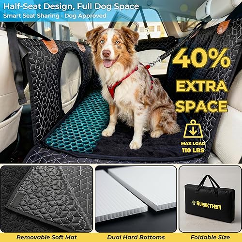 Miniatura 3 de Asiento de coche para perros grandes y medianos Extensor de asiento trasero impermeable para perros con parte inferior dura Varillas de bloqueo