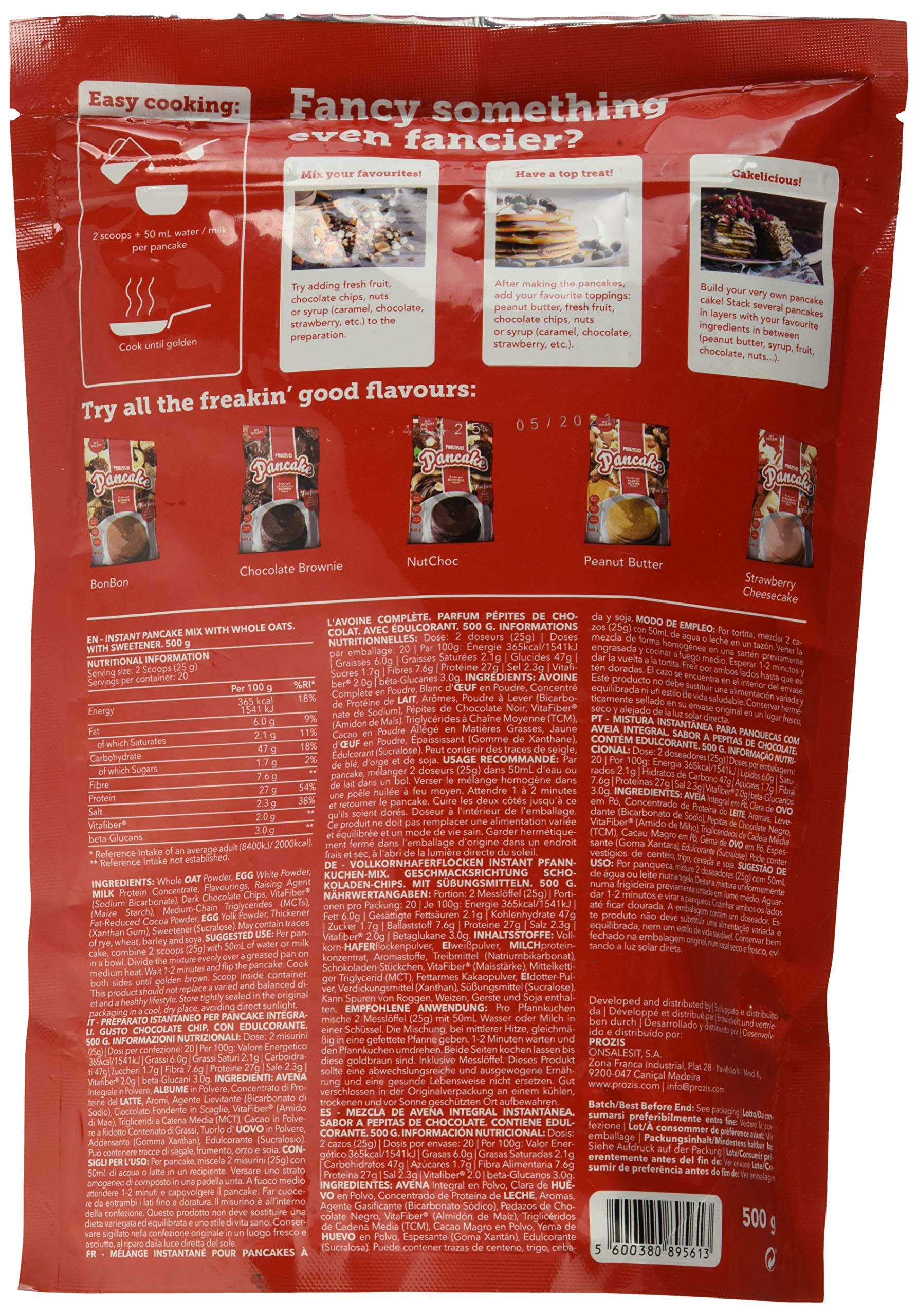 Prozis Pancake, Gocce di Cioccolato, 500 g