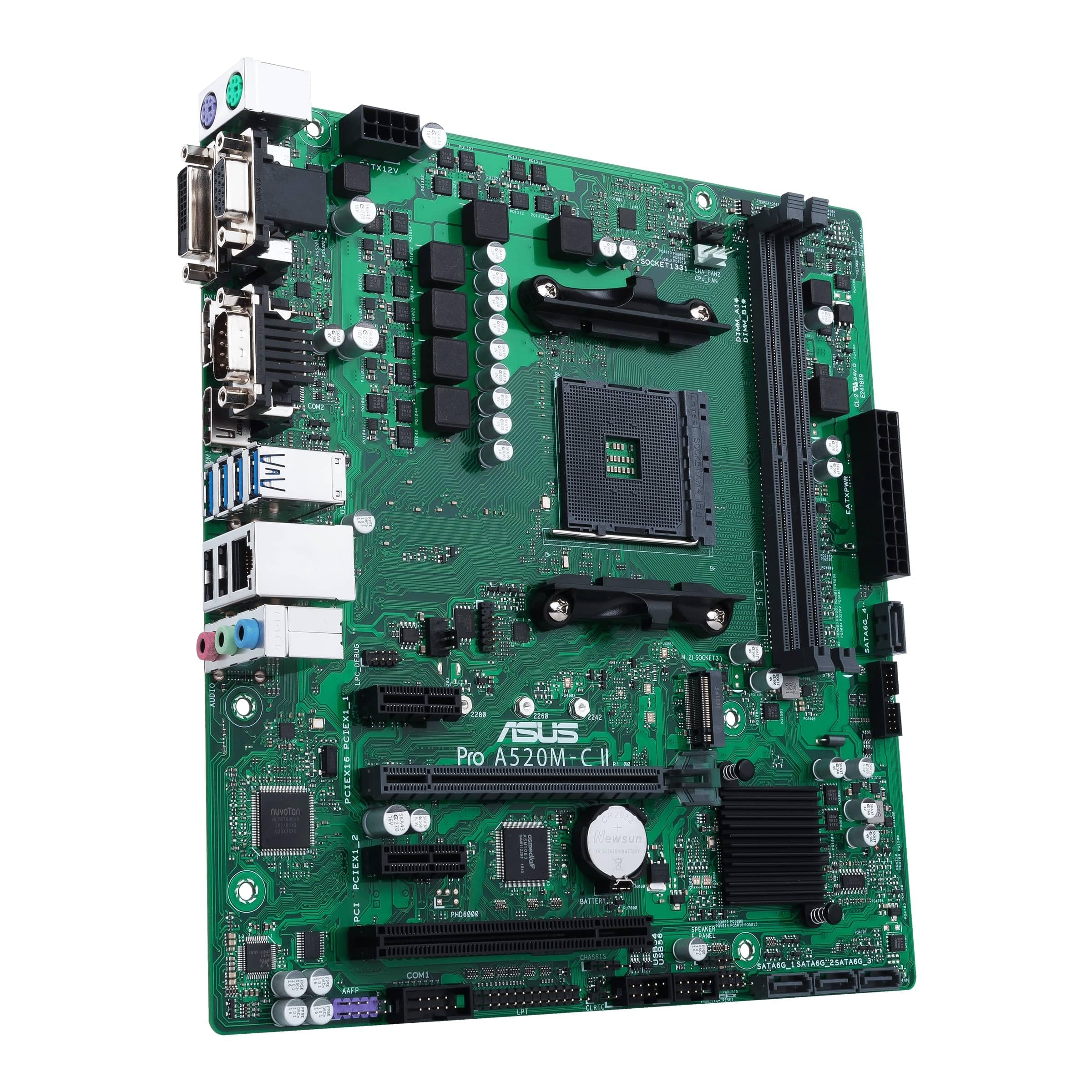 ASUS PRO A520M-C II/CSM Business Mainboard Sockel AMD AM4 | mATX, LPC Debug Header, ASUS Control Center Express, unterstützt SMBUS-Header, Remote IT Management