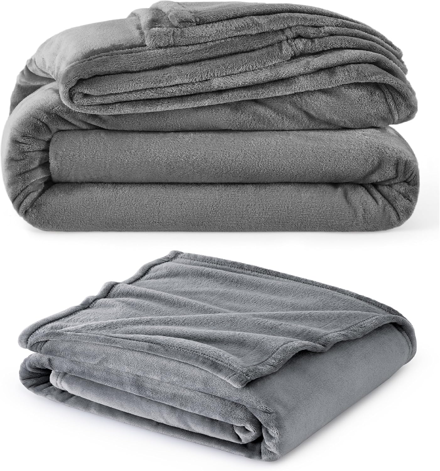 Bedsure Fleece King Size Blankets for Bed Grey Oversized