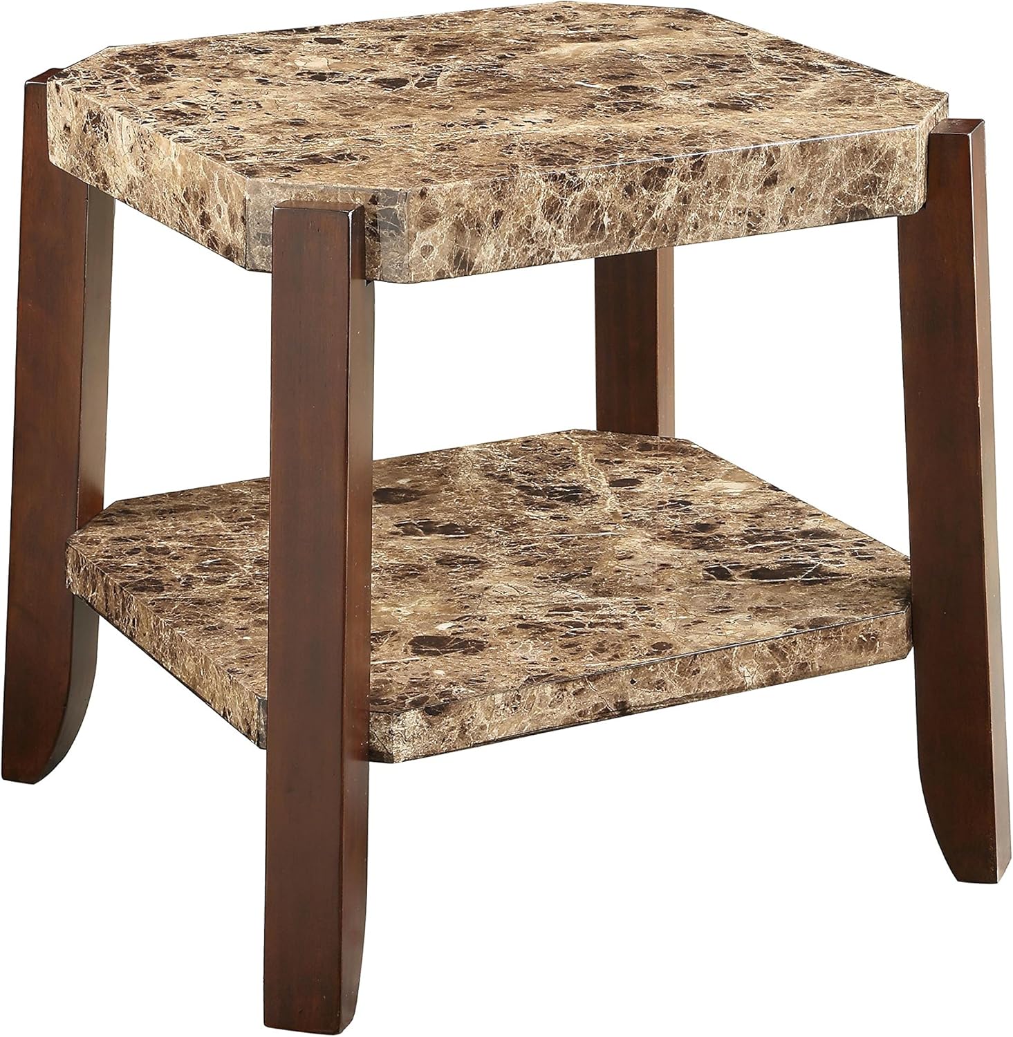 Acme Furniture 82126 Dacia End Table, Faux Marble & Brown Amazon.de