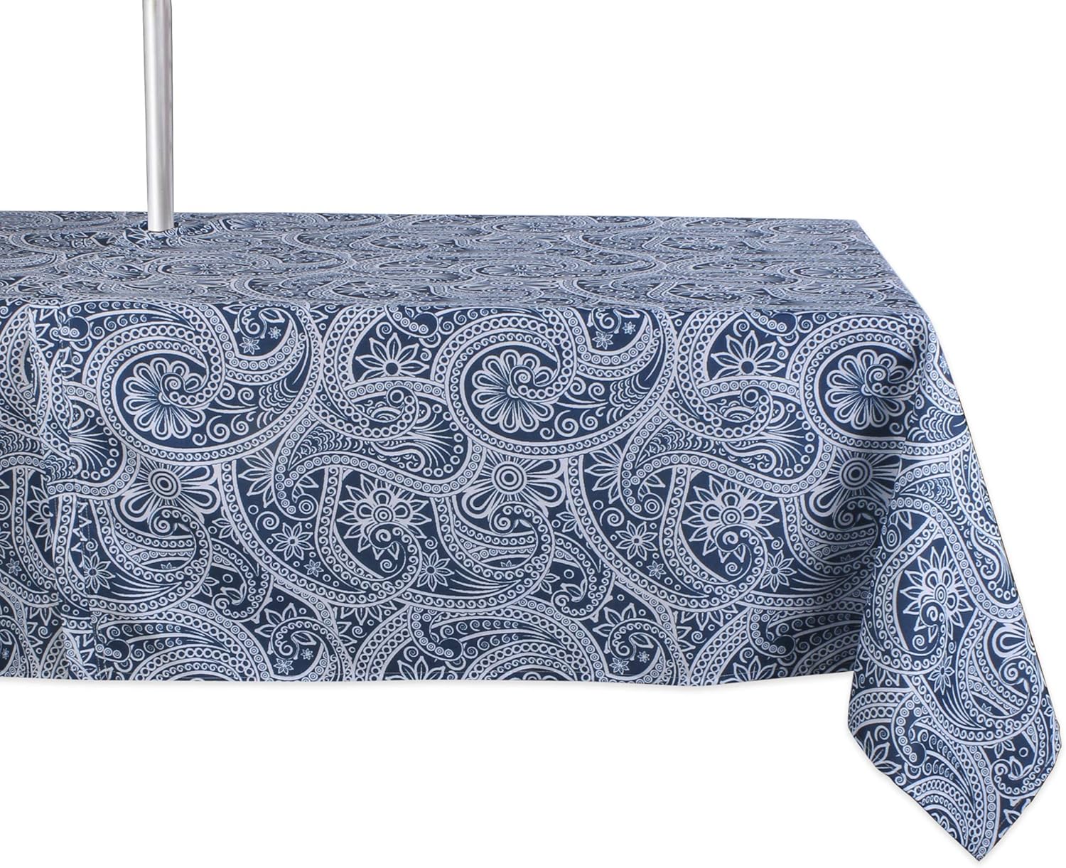 DII Paisley Outdoor Tabletop Collection, Water Resistant, Placemats (Set of 6), Blue