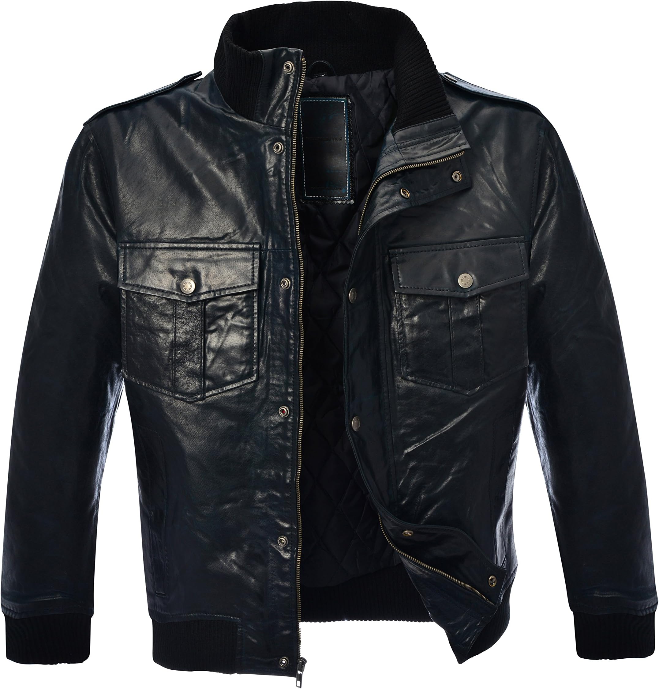 Men's Genuine Leather Bomber Jacket