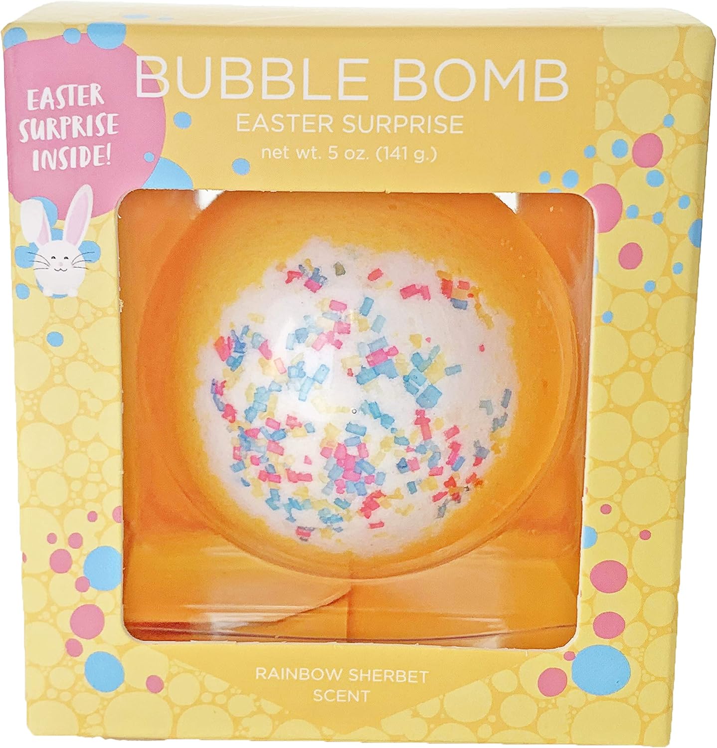 Easter Bubble Bath Bomb for Kids with Surprise Easter Squishy Toy Inside by Two Sisters. Large 99% Natural Fizzy in Gift Box. Moisturizes Dry Sensitive Skin. Releases Color, Scent, Bubbles
