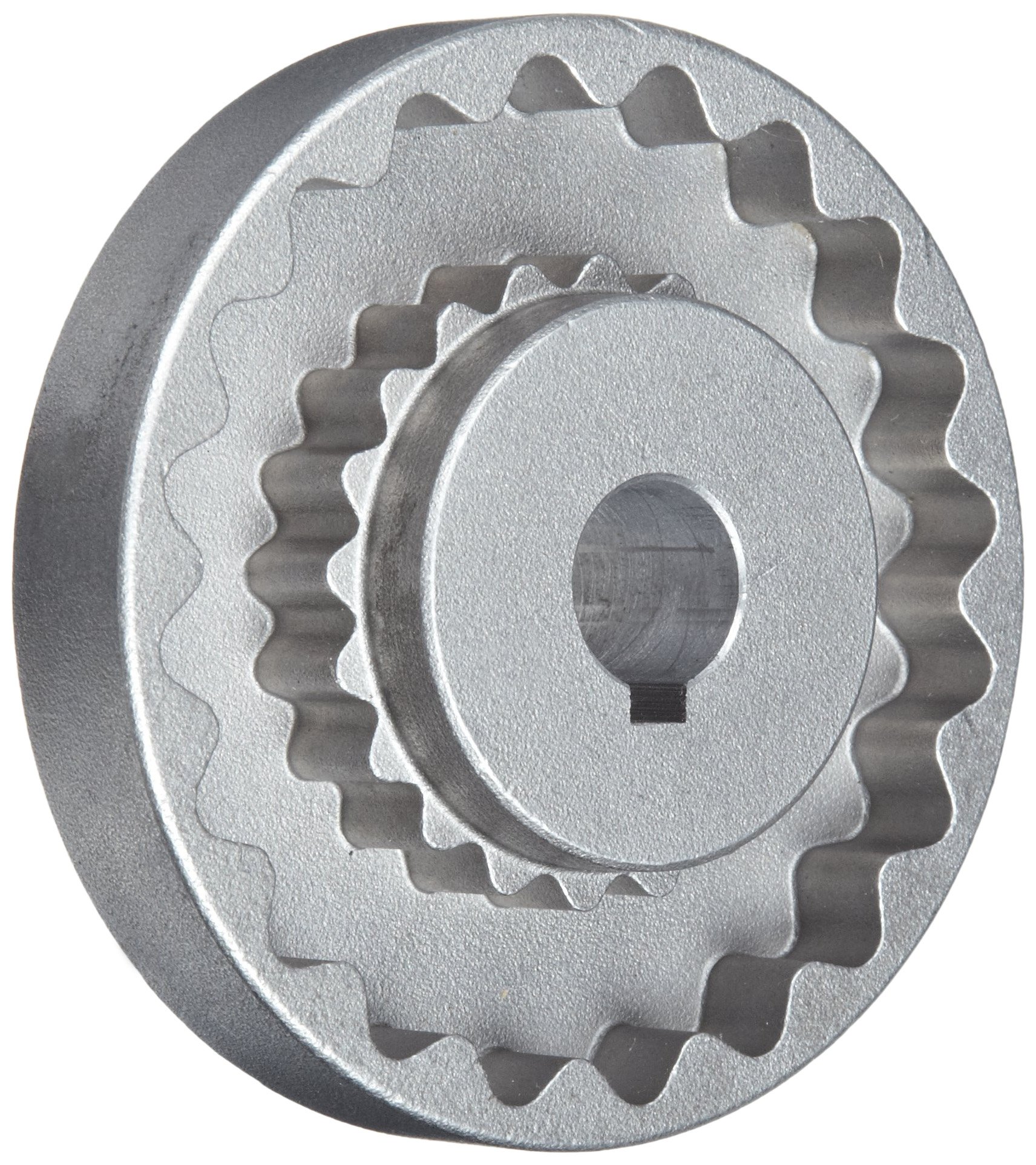 Martin 5S Quadraflex Coupling Flange, Sintered Steel, Metric, 15 mm Bore A, 15 mm Bore B, 82.55 mm OD