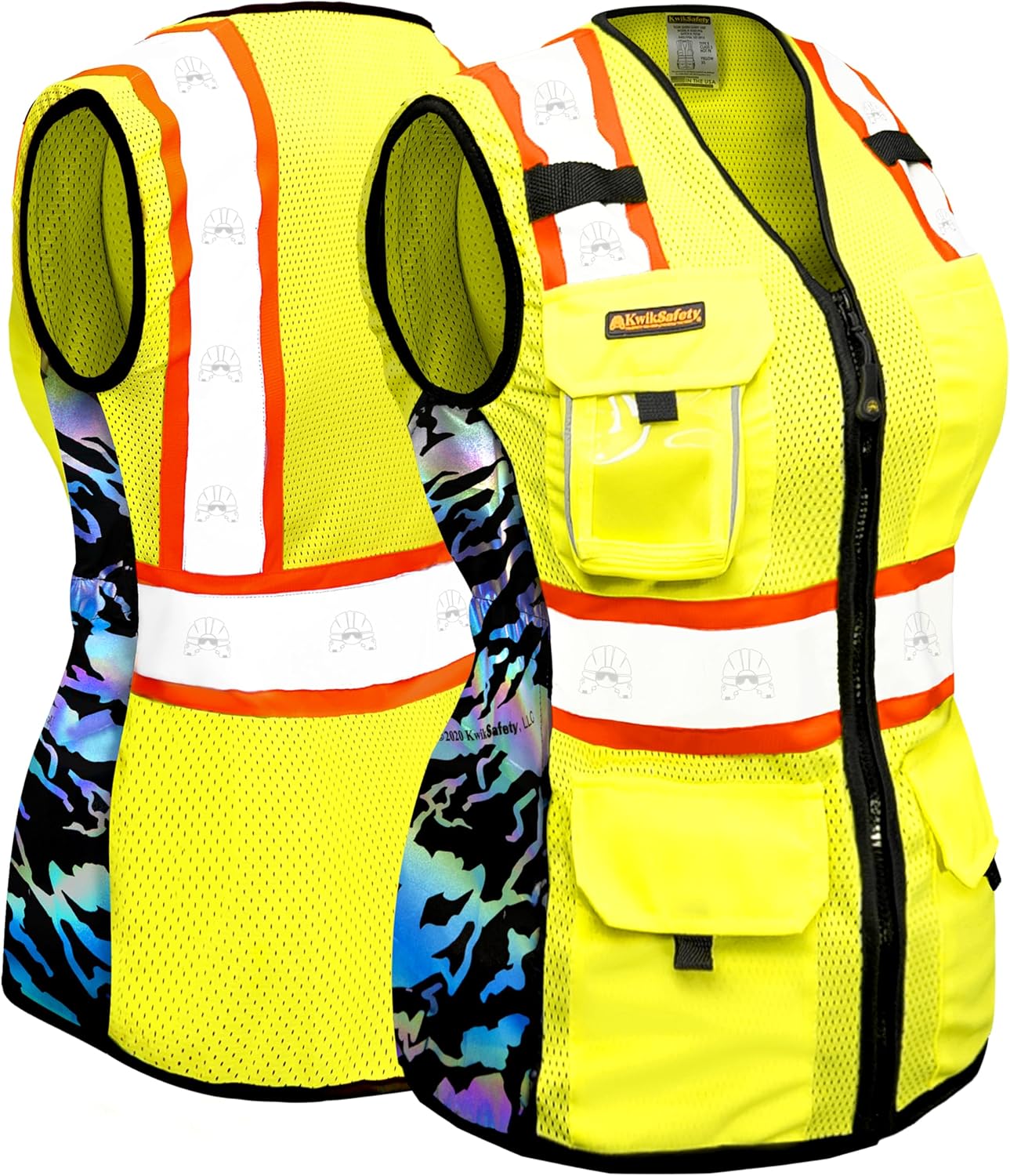 KwikSafety - Charlotte, NC - FIRST LADY Safety Vest for Women, High Visibility Reflective Strips, Meets ANSI & OSHA