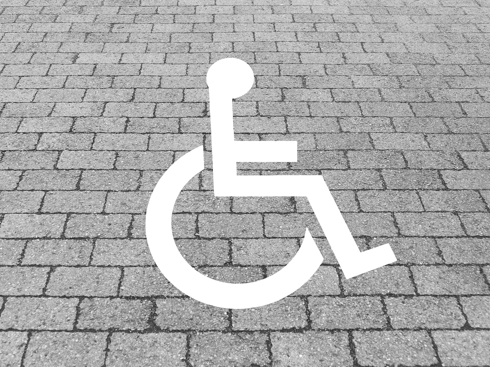 Schablone Behindertenparkplatz | Sprühschablone Bodenmarkierung Rollstuhlfahrer verschiedene Größen 60x60cm, 50x50, 40x40 (60x60cm)