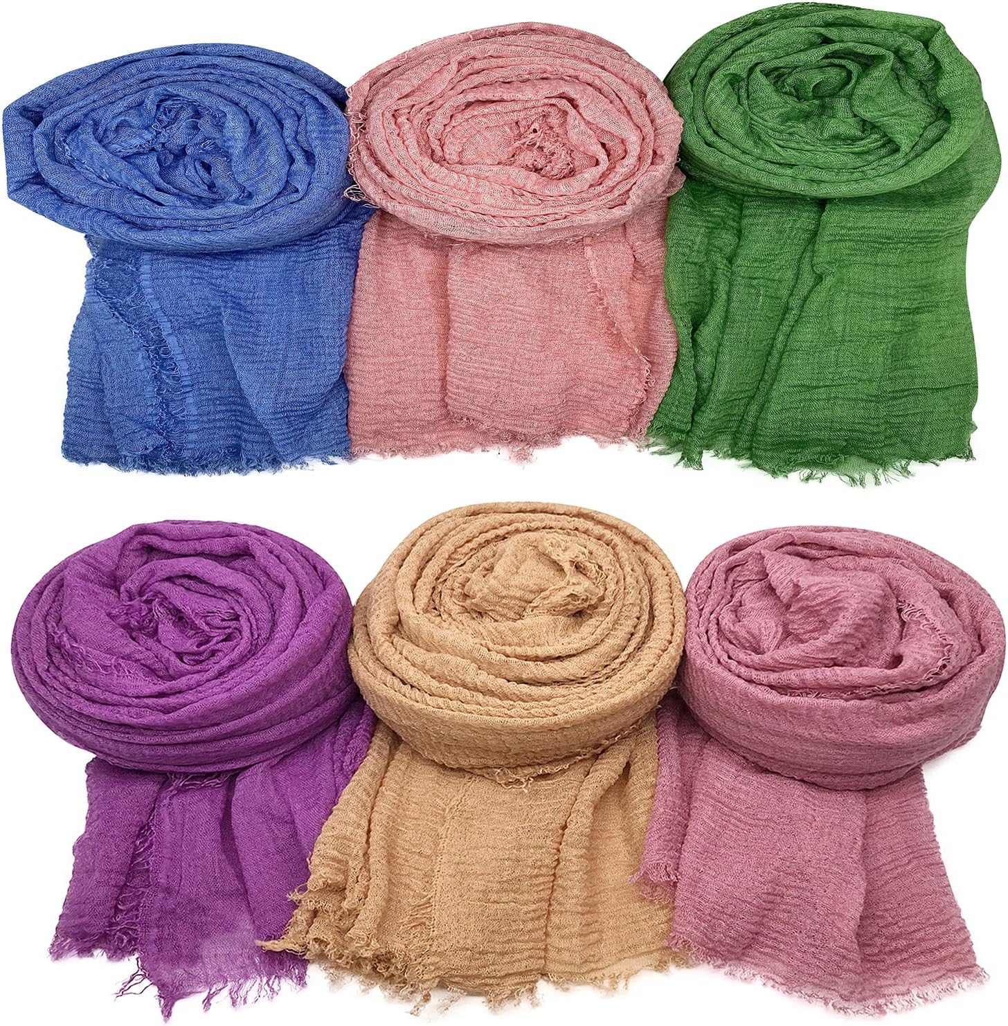 6 PCS Women Scarf Shawl for All Season Scarve, Mixed Color