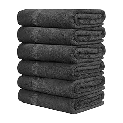 QUBA LINEN Hotel Spa 100 Cotton Bath Towels Pack of 6 Ultra Soft Quick Dry Lightweight Highly Absorbent